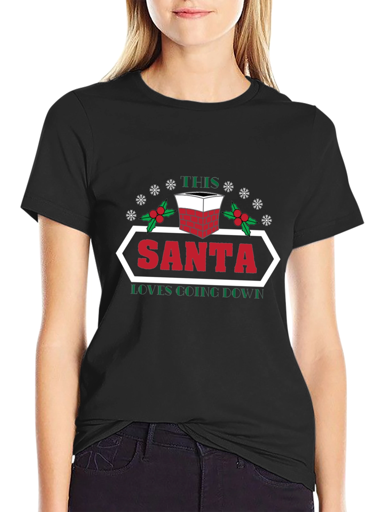 Santa Loves Coffee Christmas T-Shirt
