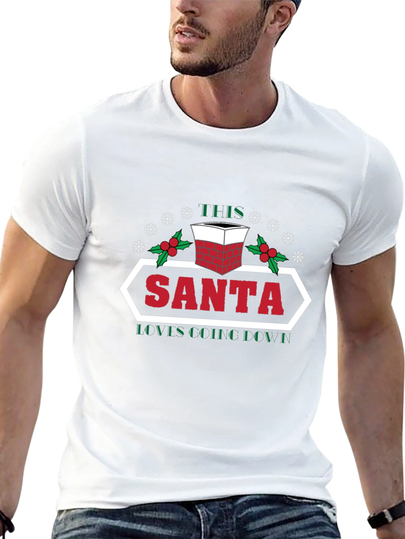 Santa Loves Coffee Christmas T-Shirt