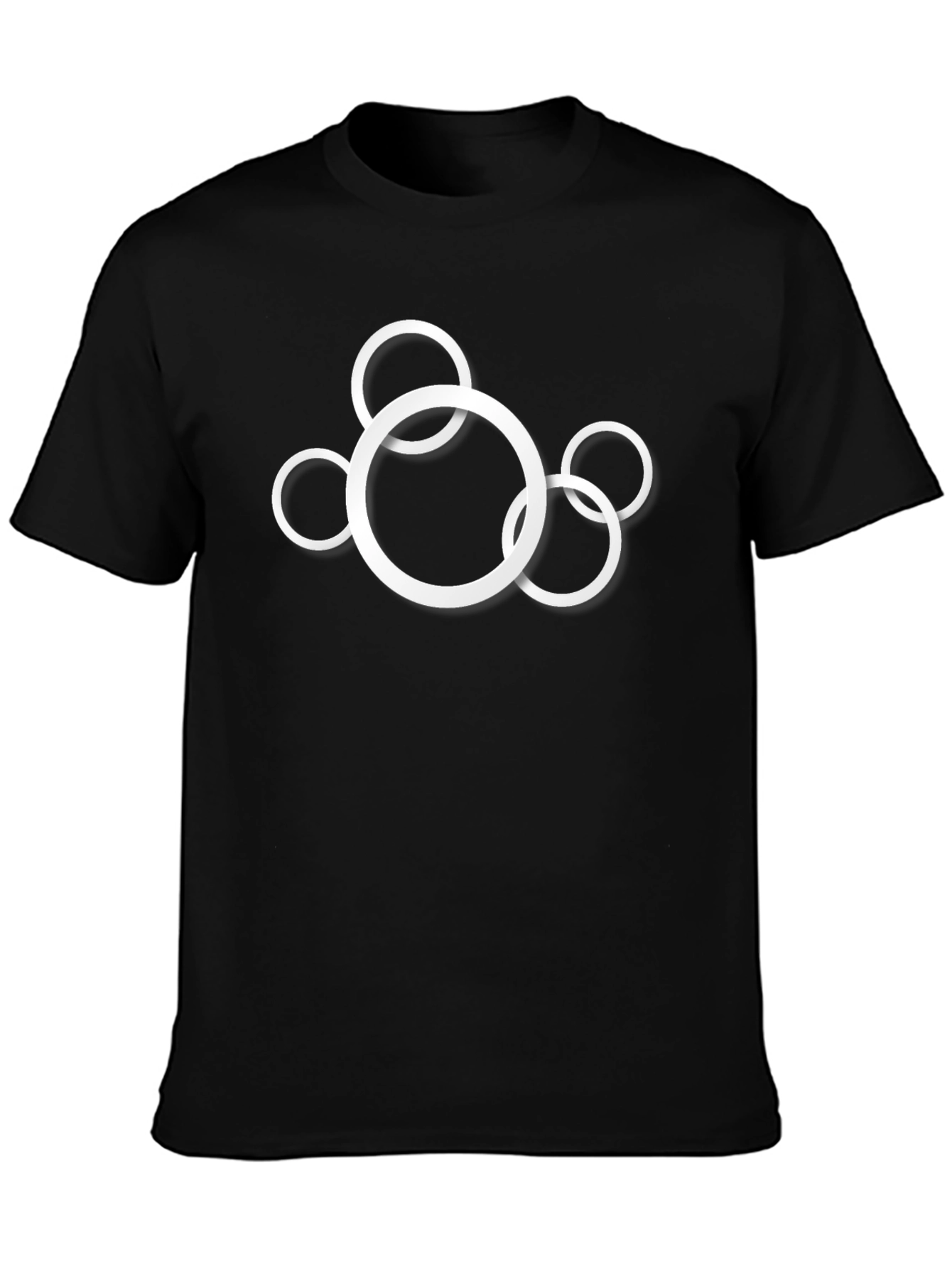 Modern Circle Design Black T-Shirt