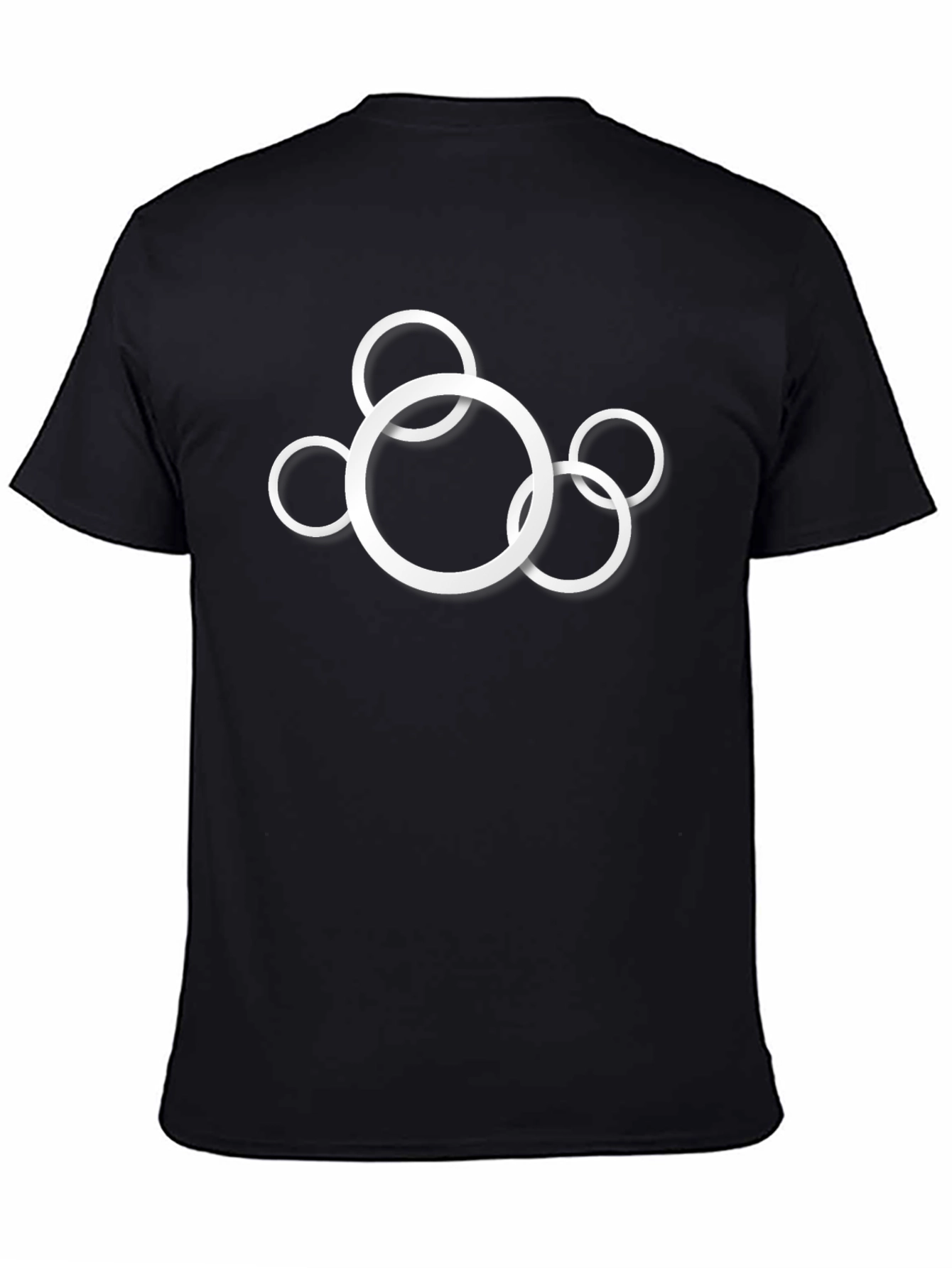 Modern Circle Design Black T-Shirt