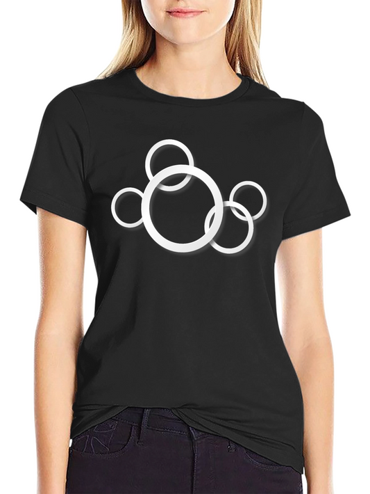Modern Circle Design Black T-Shirt