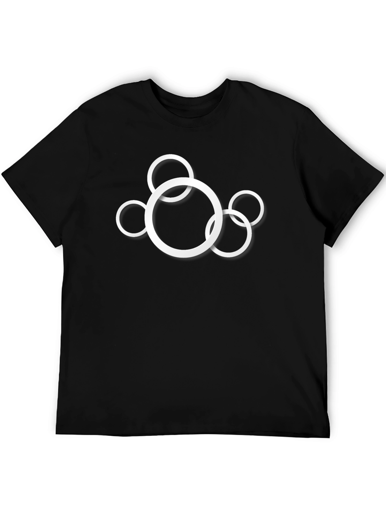 Modern Circle Design Black T-Shirt