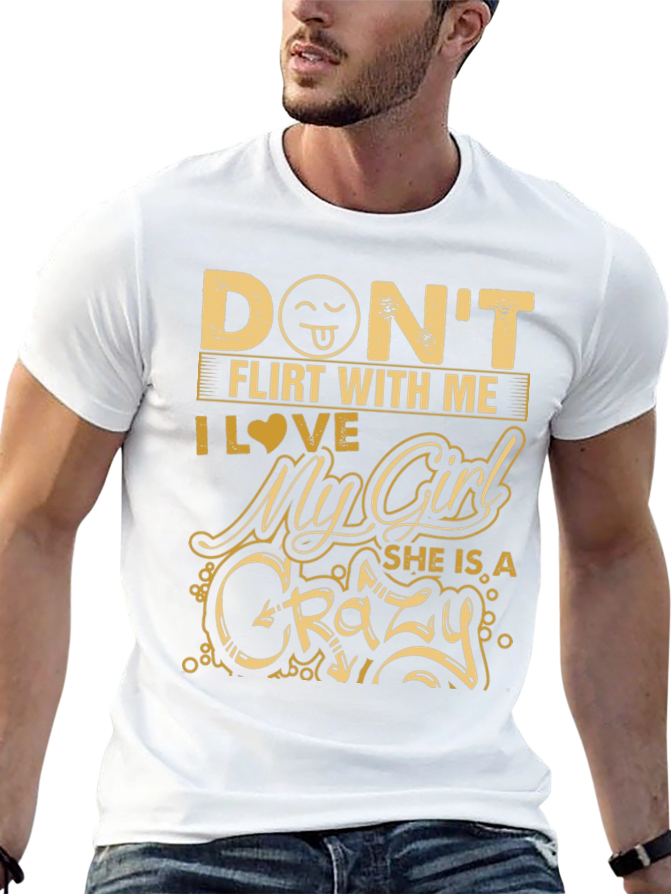 Dont Flirt With Me Crazy Girl Black T-Shirt