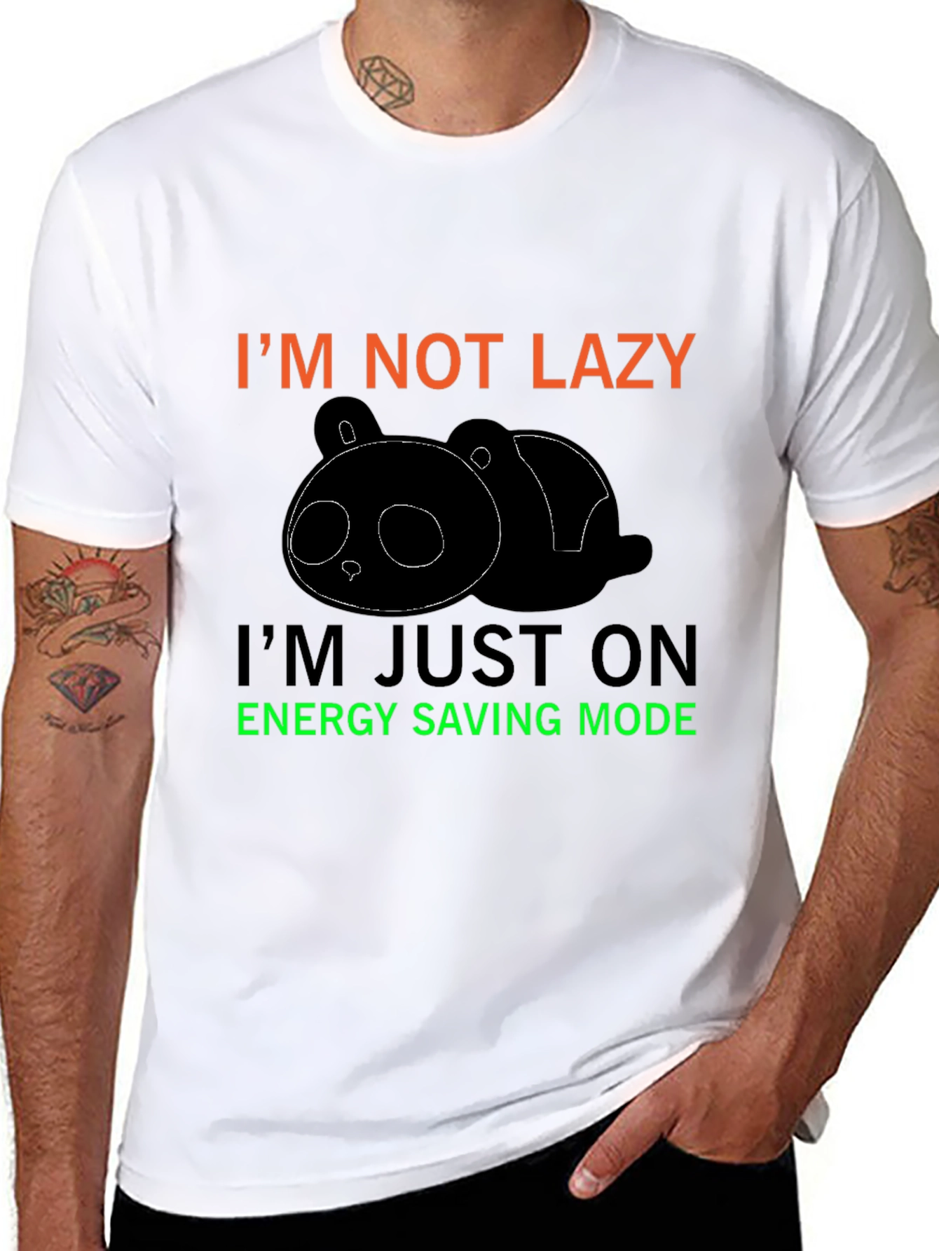 Funny Panda Energy Saving Mode T-Shirt