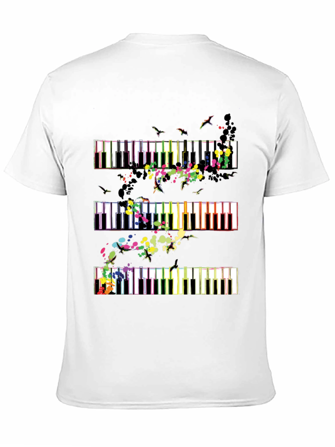 Piano Keys Music Lover Graphic Tee - Black