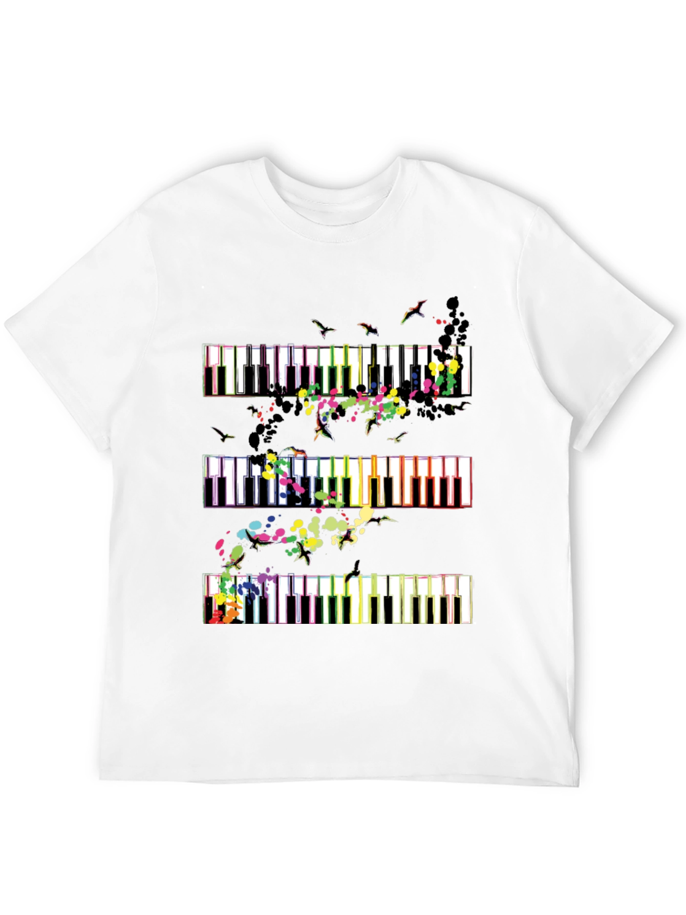 Piano Keys Music Lover Graphic Tee - Black