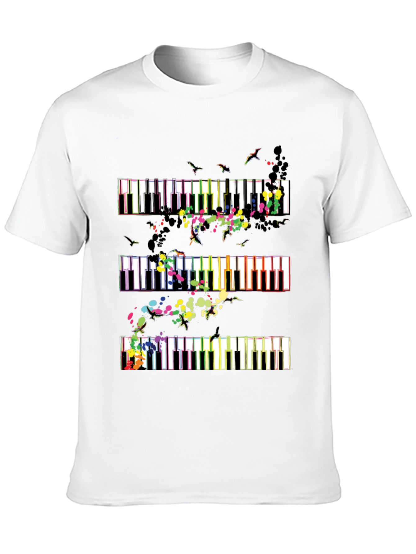 Piano Keys Music Lover Graphic Tee - Black