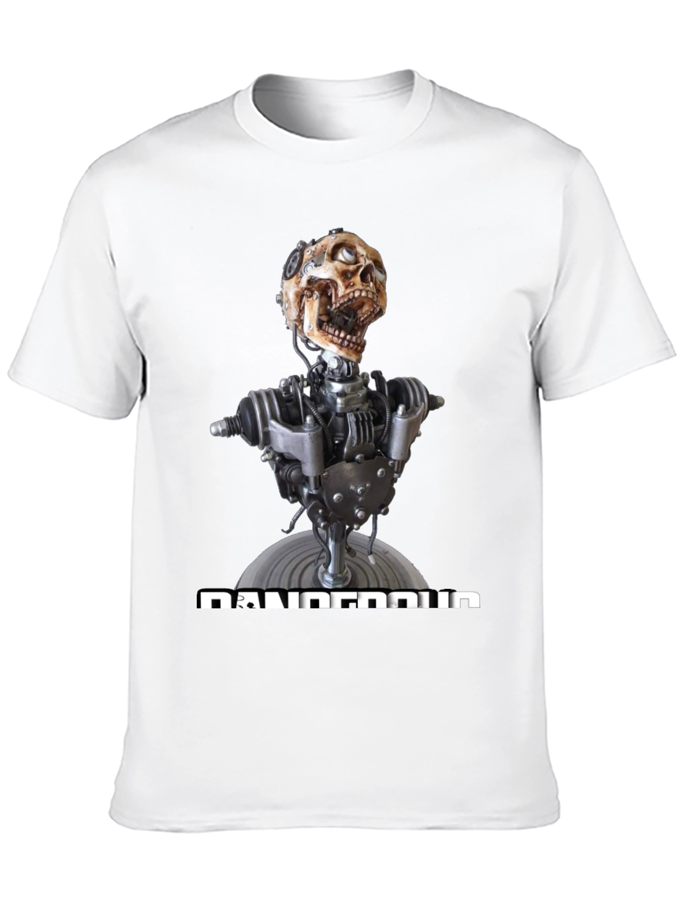 Dangerous Robot Skull Graphic Tee