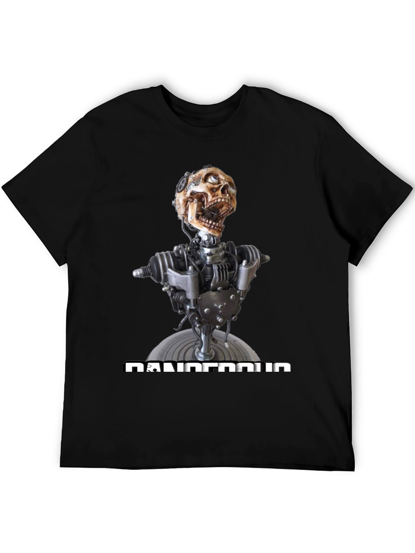 Dangerous Robot Skull Graphic Tee