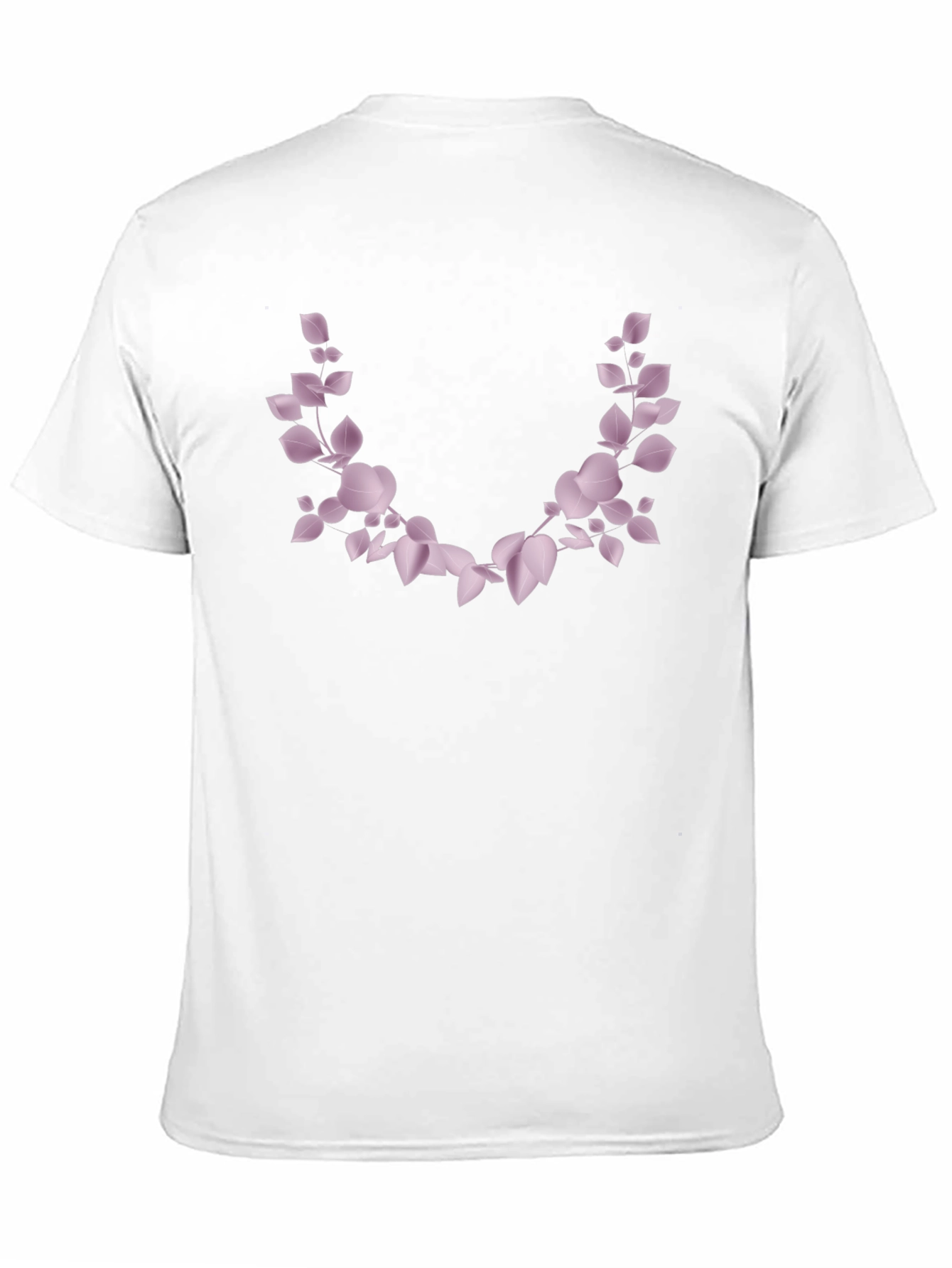 Mens Black T-Shirt with Floral Leaf Design
