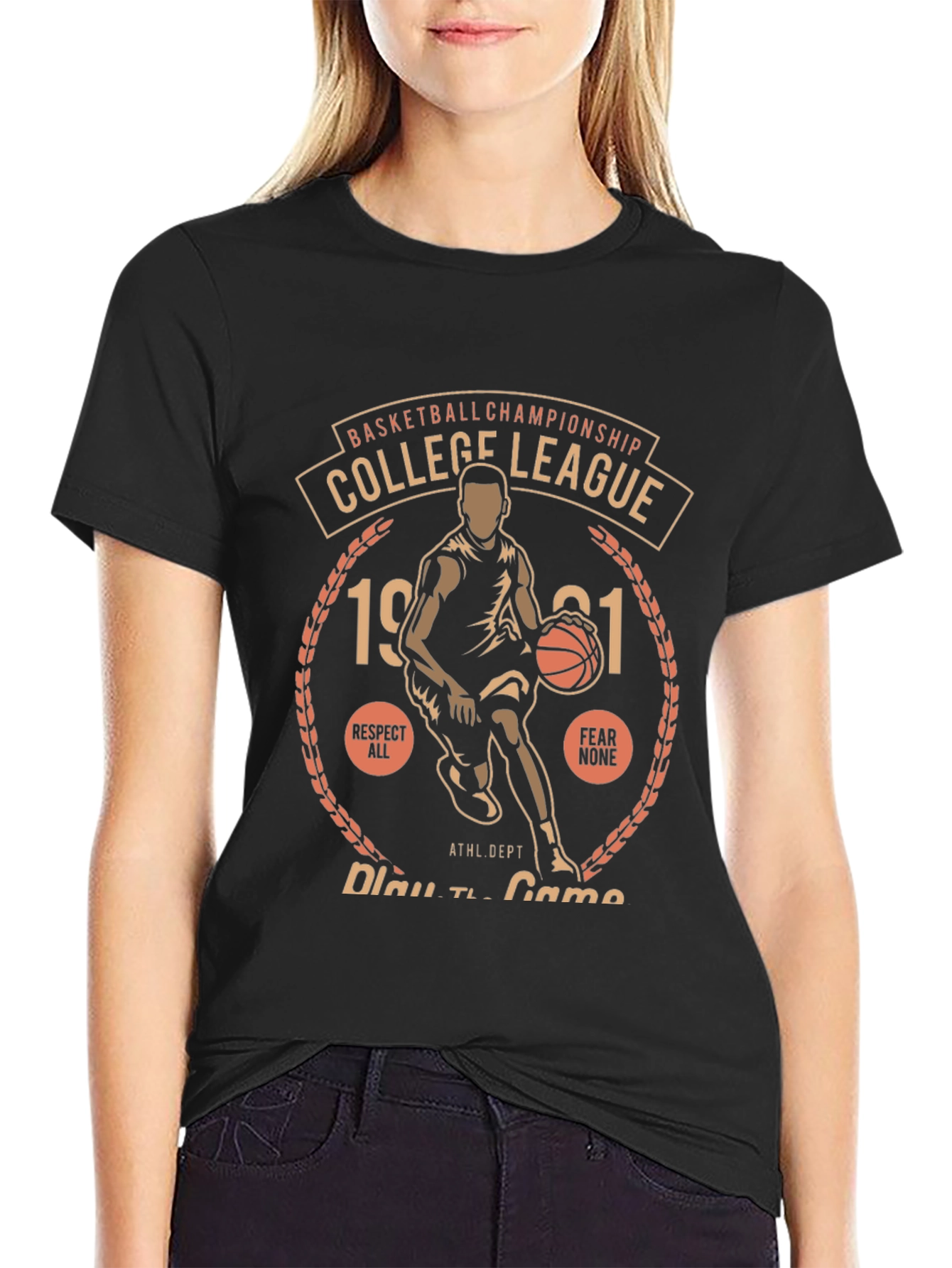 College League Basketball Graphic T-Shirt