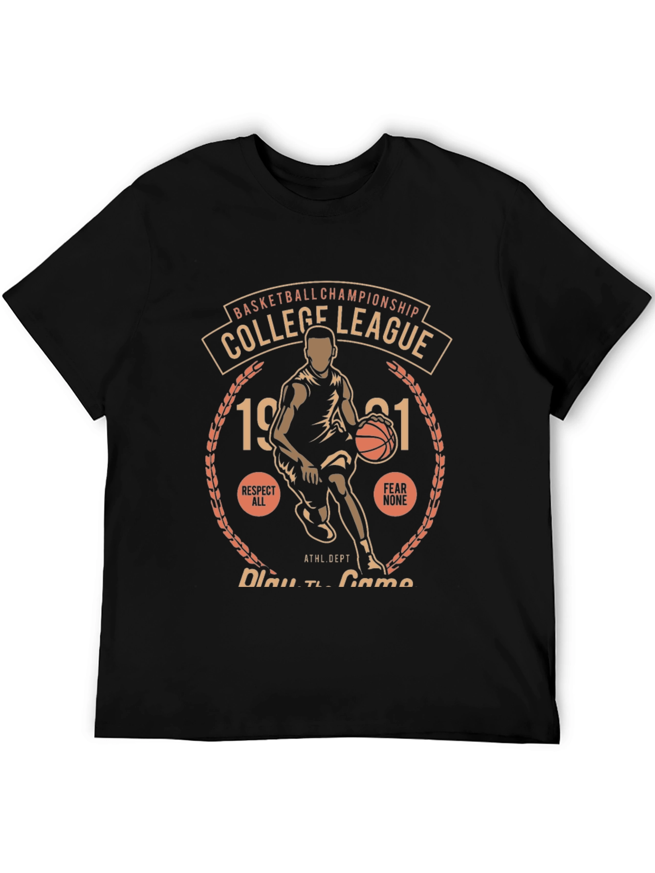 College League Basketball Graphic T-Shirt