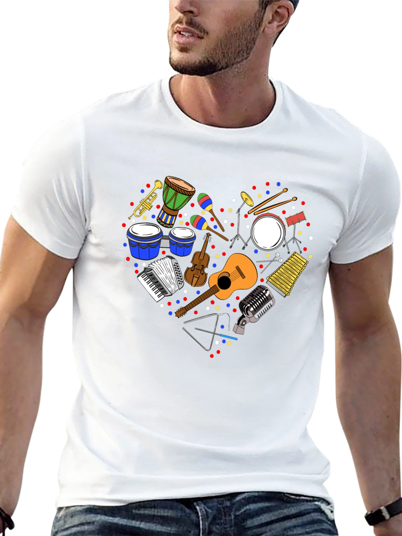 Music Instrument Heart Graphic T-Shirt