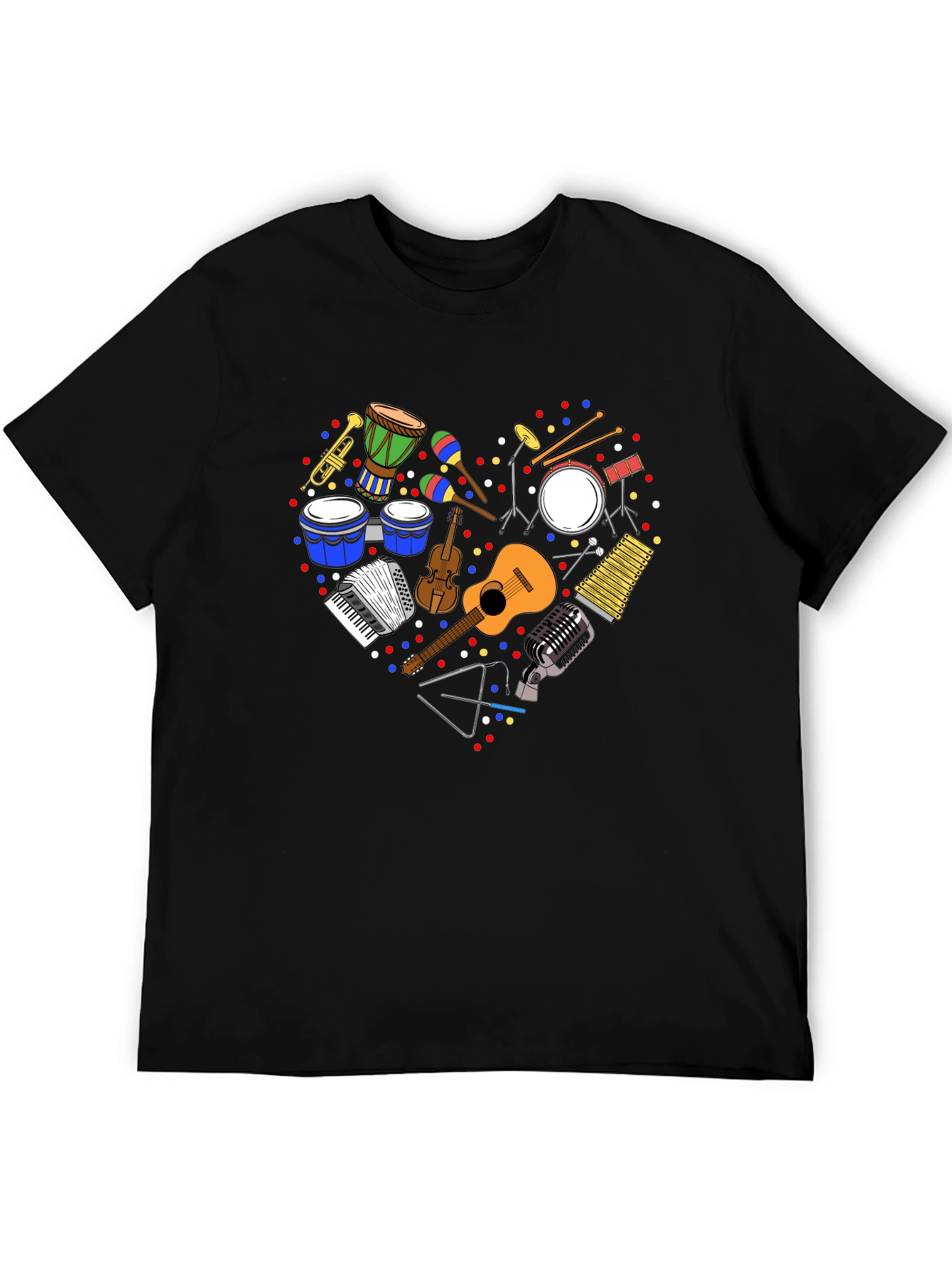 Music Instrument Heart Graphic T-Shirt