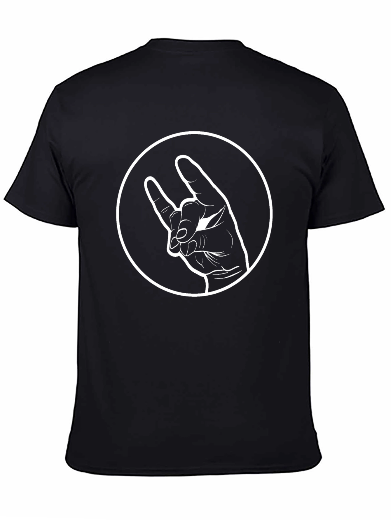Rock On Hand Graphic Tee - Black Cotton T-Shirt