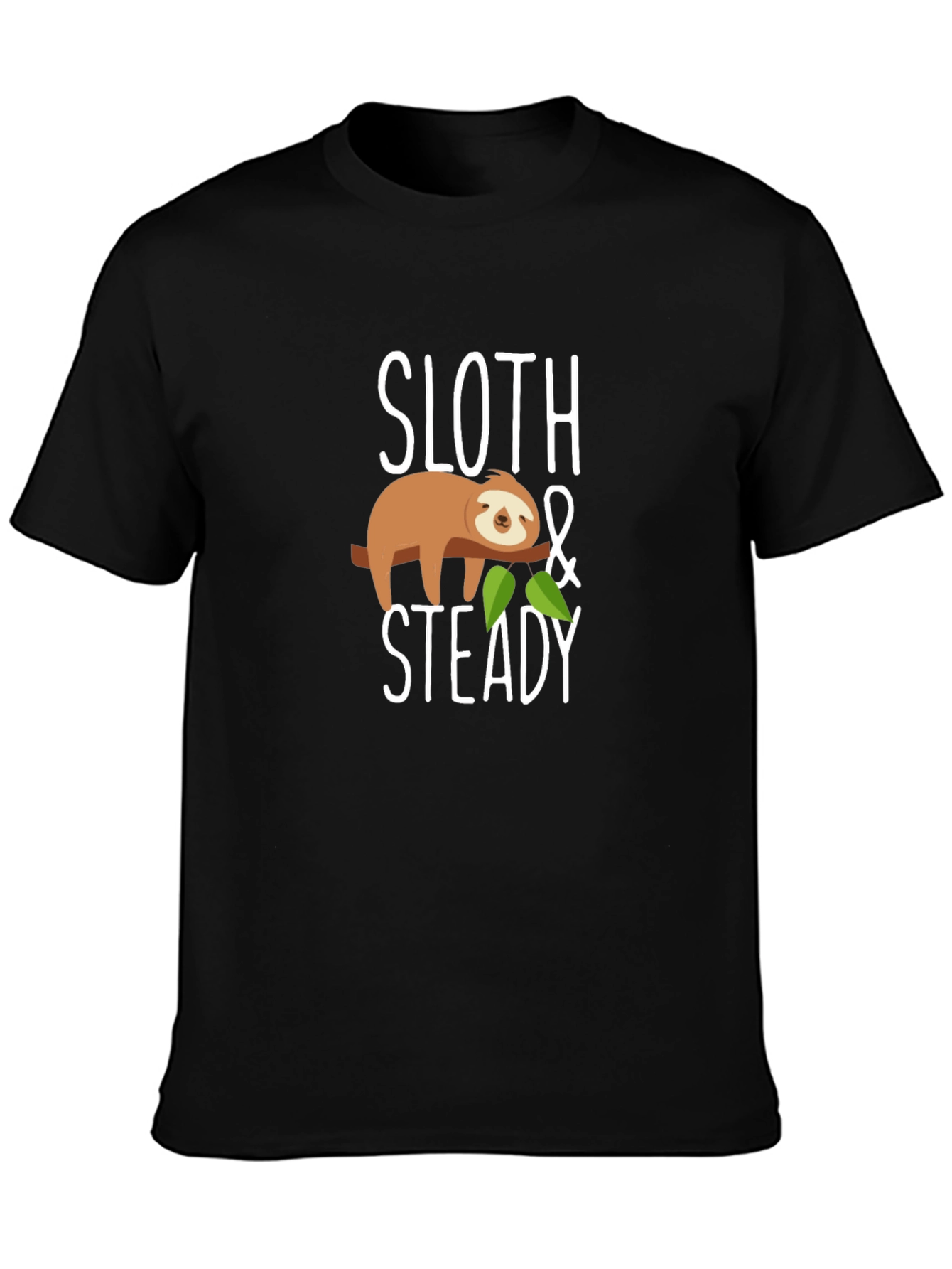 Sloth & Steady Graphic T-Shirt - Black