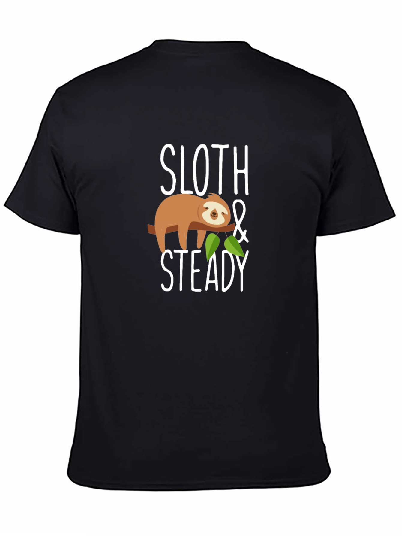 Sloth & Steady Graphic T-Shirt - Black