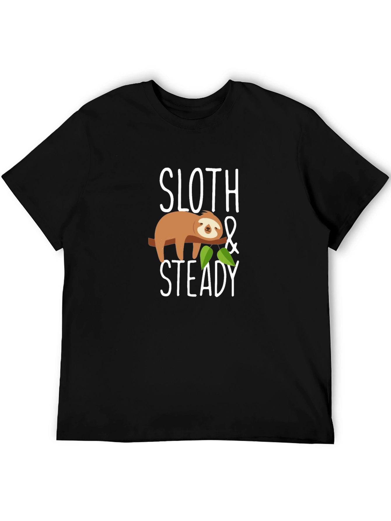 Sloth & Steady Graphic T-Shirt - Black