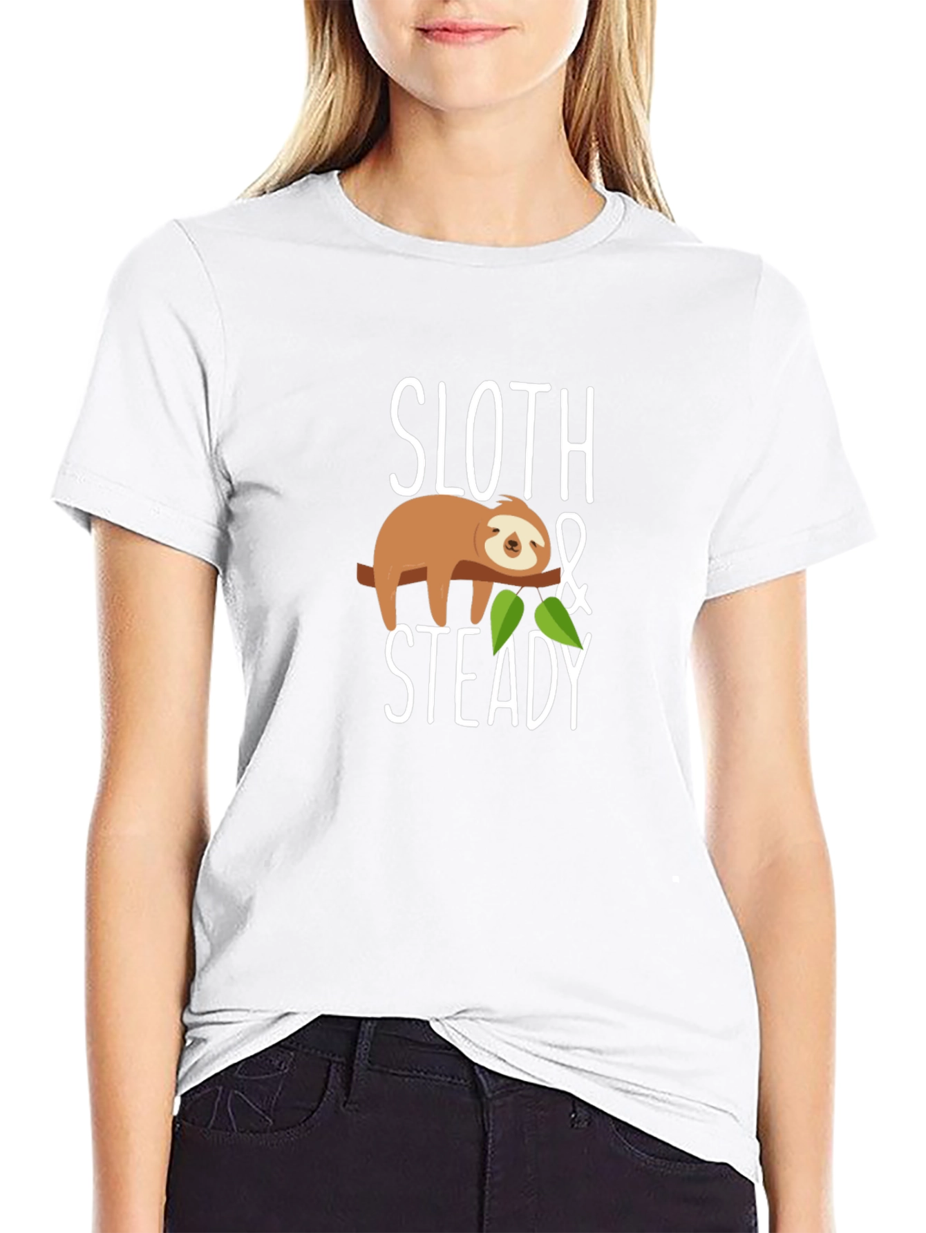 Sloth & Steady Graphic T-Shirt - Black