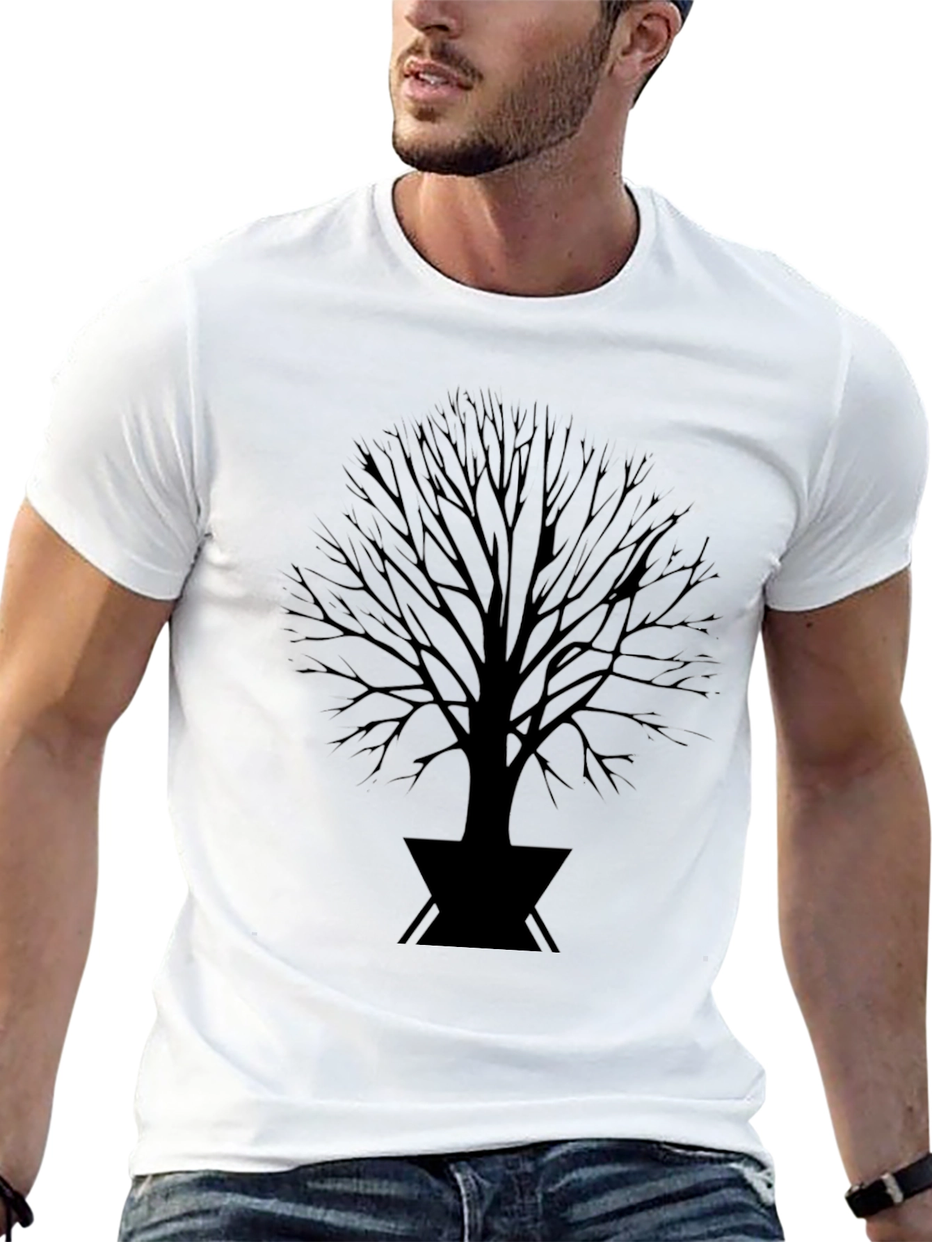 Black Tree Graphic Tee - Stylish Mens T-Shirt