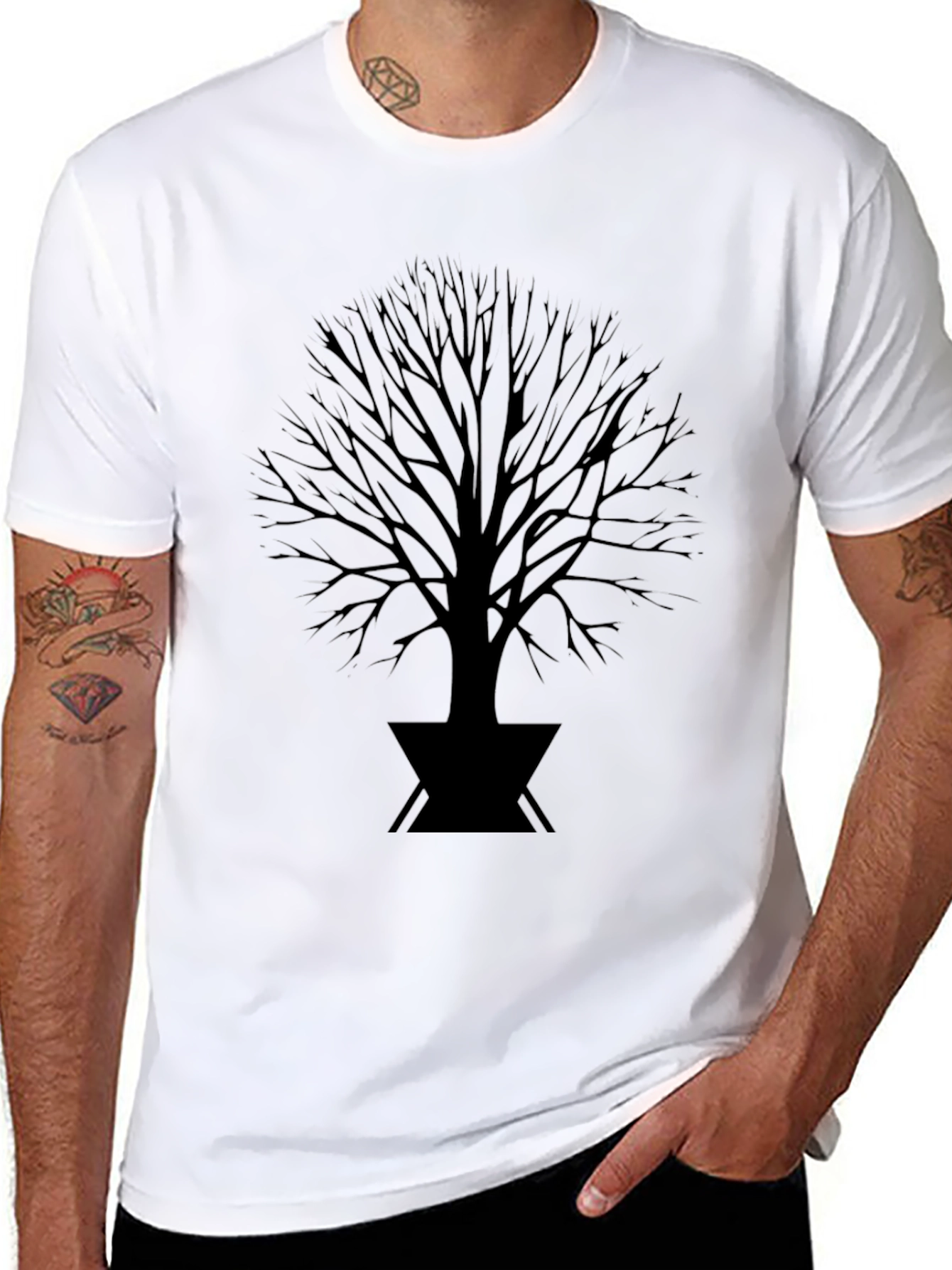 Black Tree Graphic Tee - Stylish Mens T-Shirt