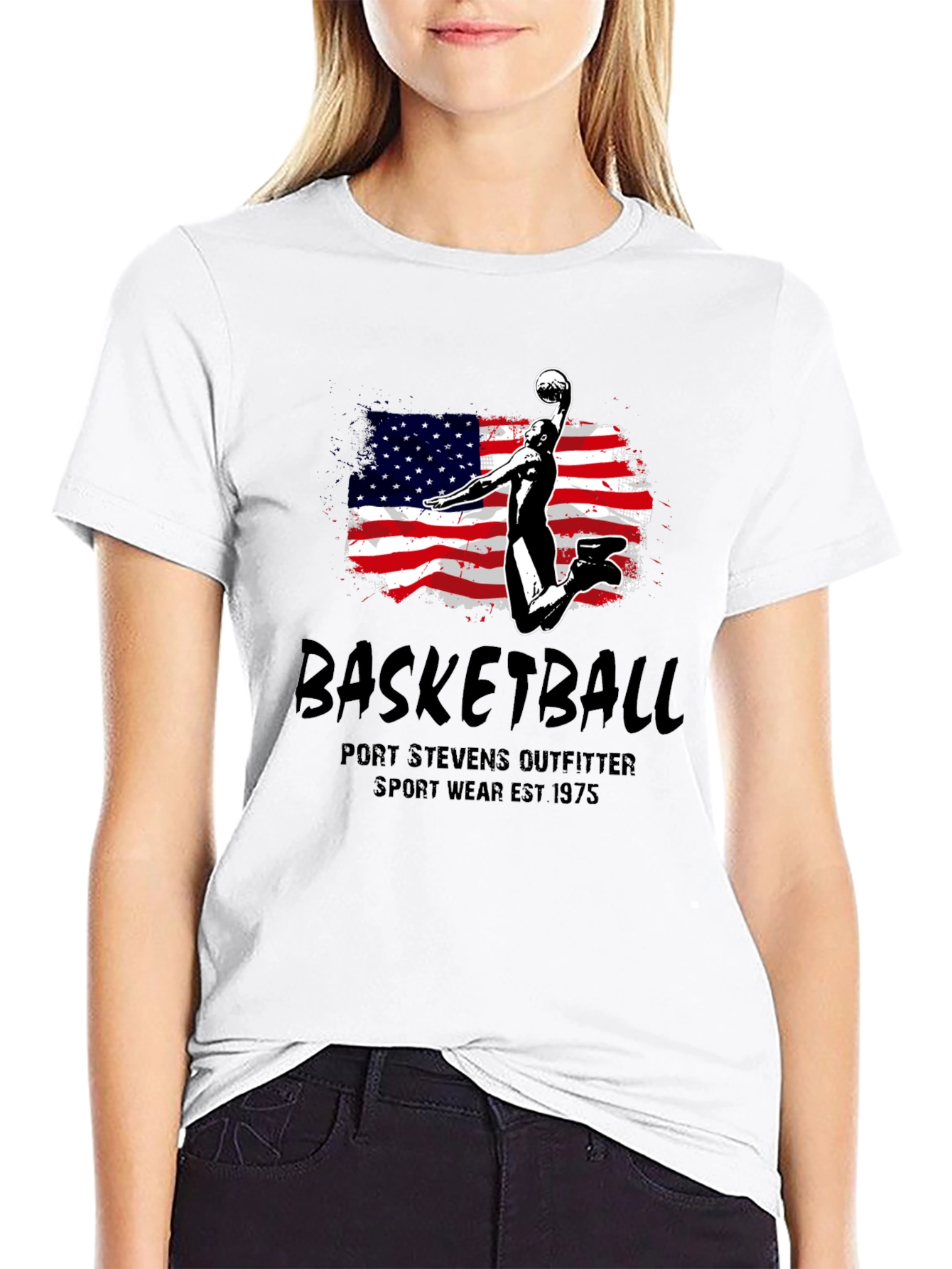 Basketball USA Flag Graphic T-Shirt