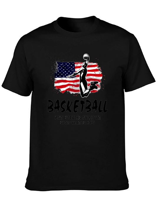 Basketball USA Flag Graphic T-Shirt