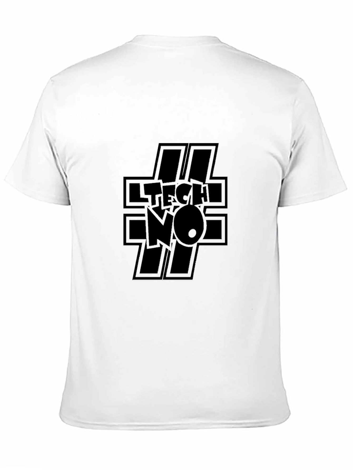 Edgy TECHNO Graphic Black T-Shirt