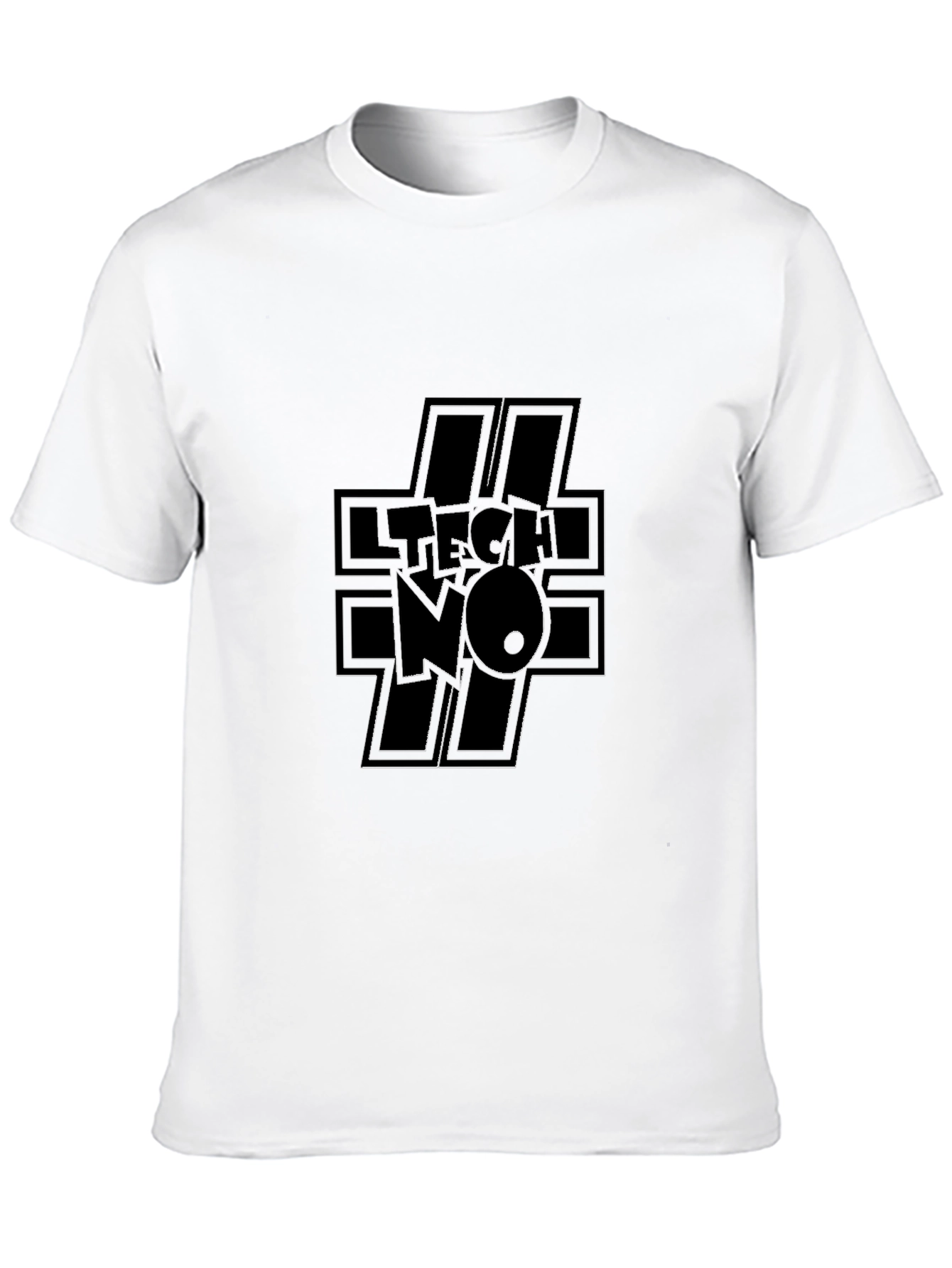 Edgy TECHNO Graphic Black T-Shirt