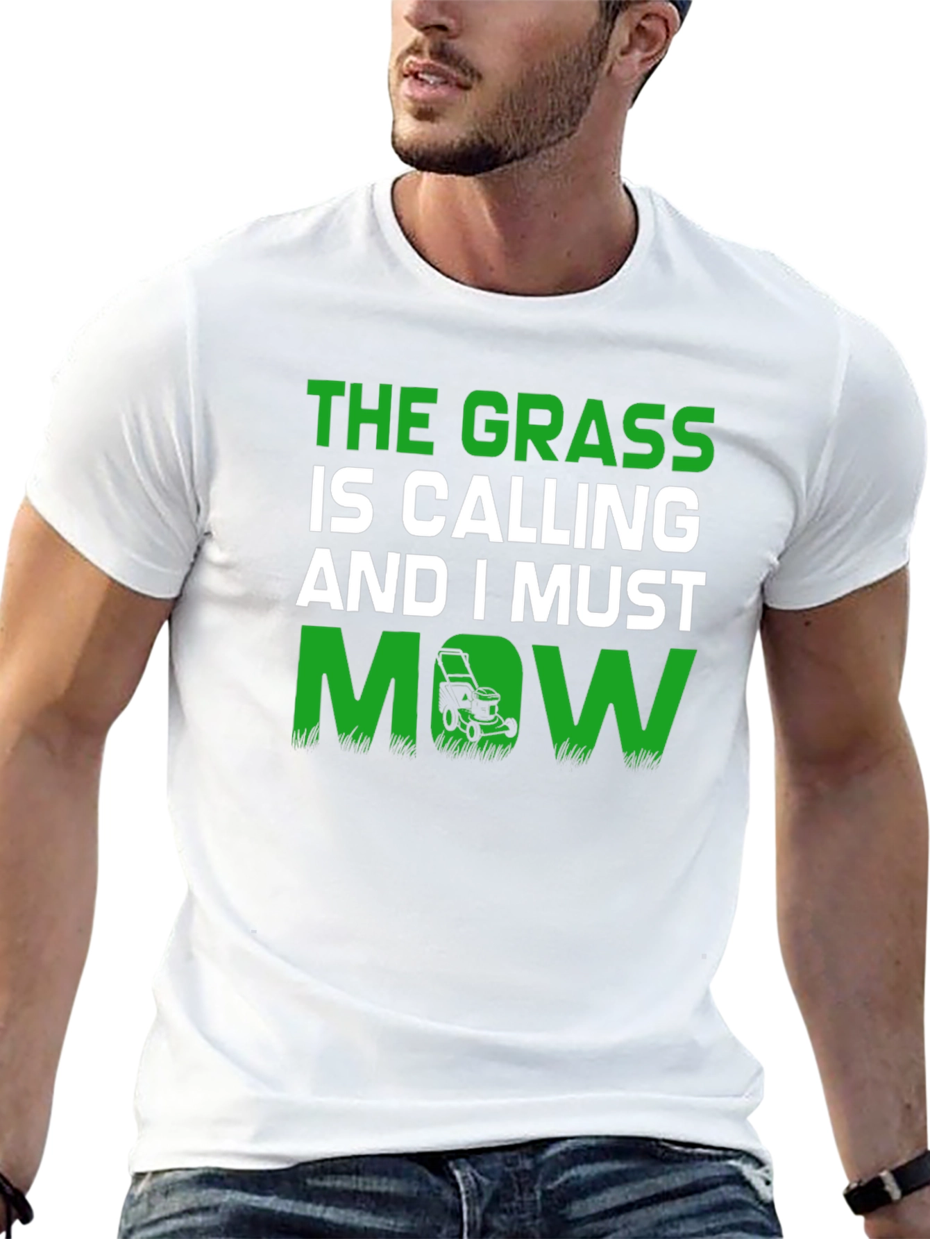 The Grass is Calling Funny Lawn Mowing T-Shirt