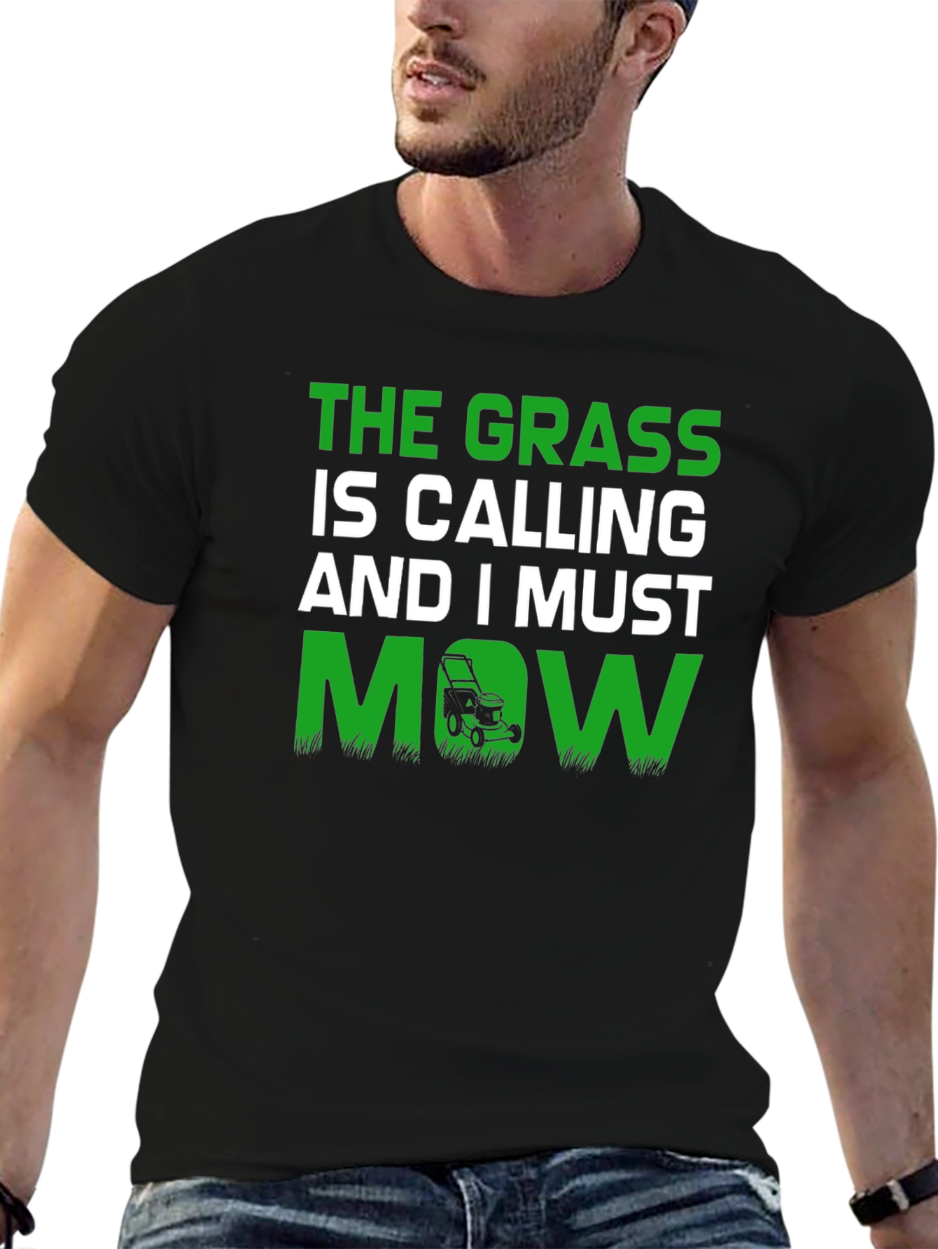 The Grass is Calling Funny Lawn Mowing T-Shirt
