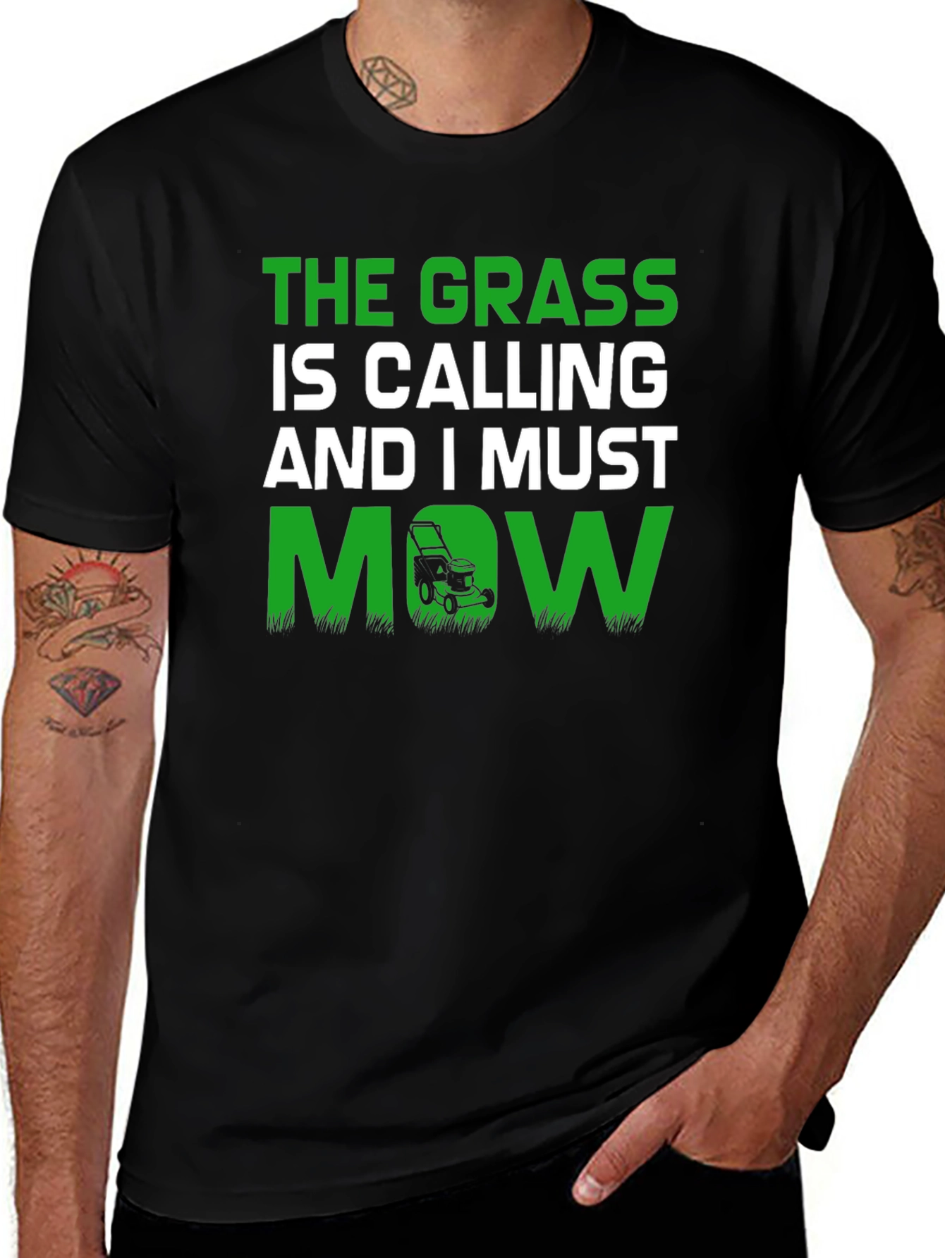 The Grass is Calling Funny Lawn Mowing T-Shirt