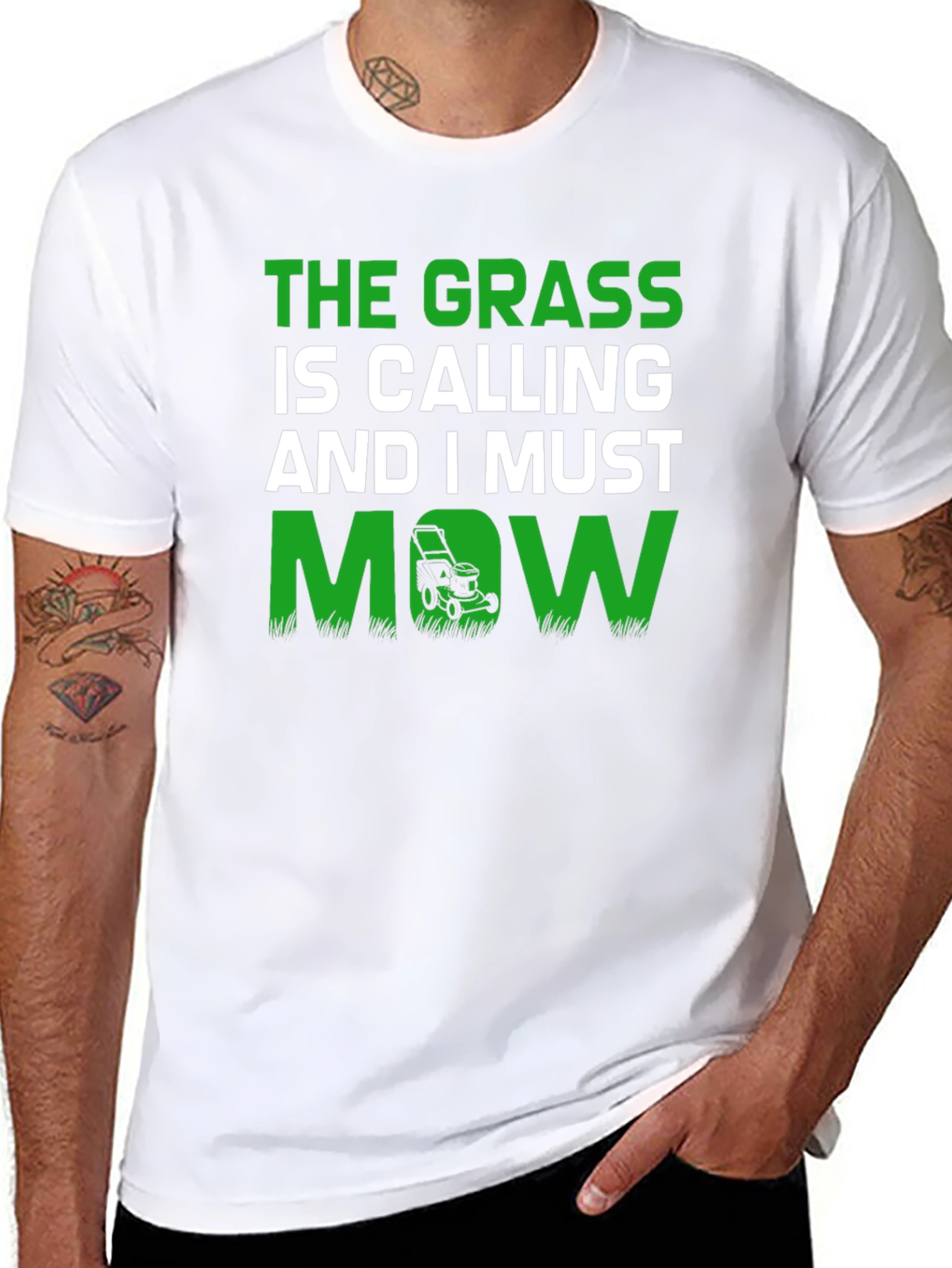 The Grass is Calling Funny Lawn Mowing T-Shirt