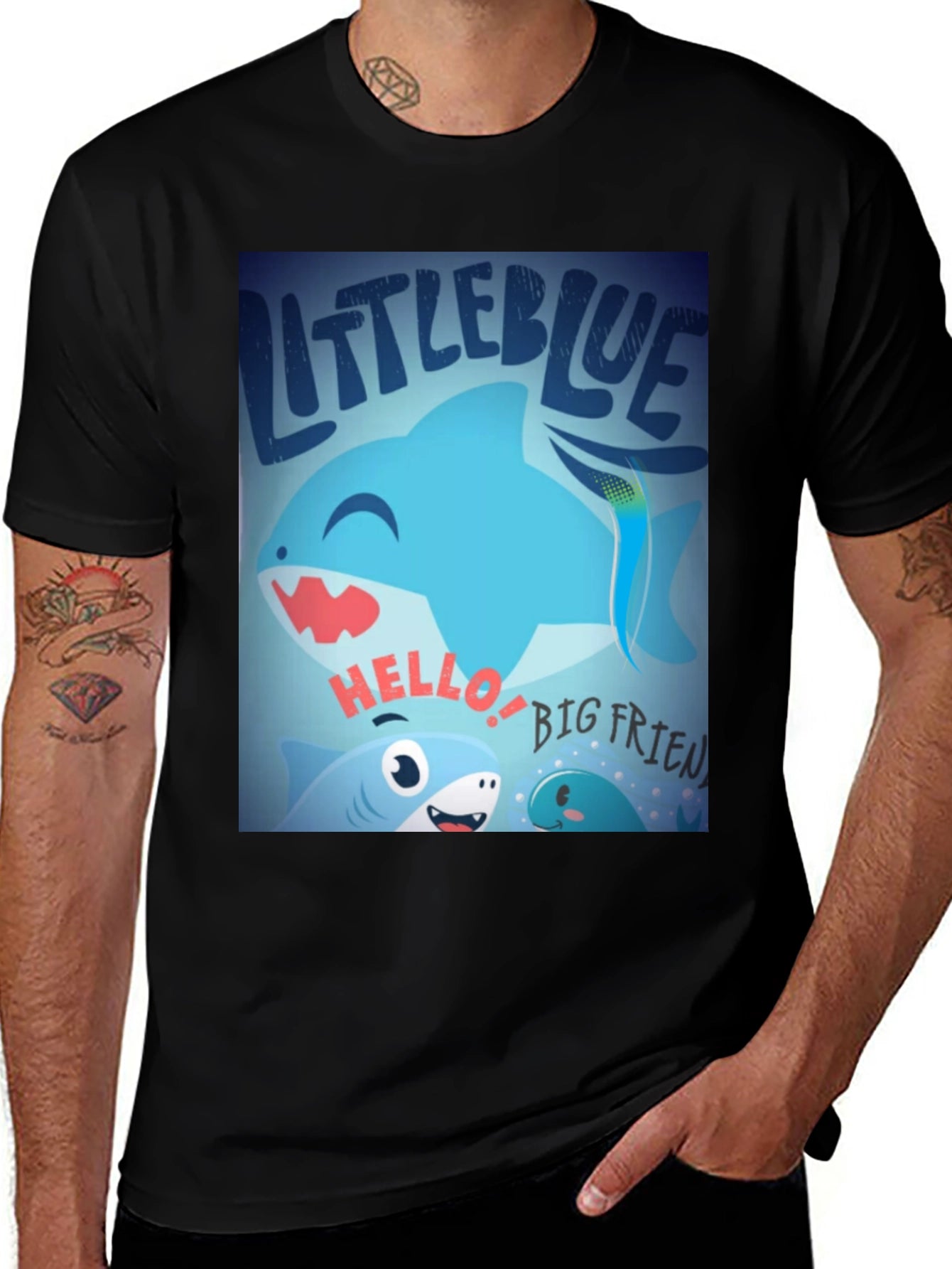 Little Blue Shark Graphic Tee - Fun Casual Style