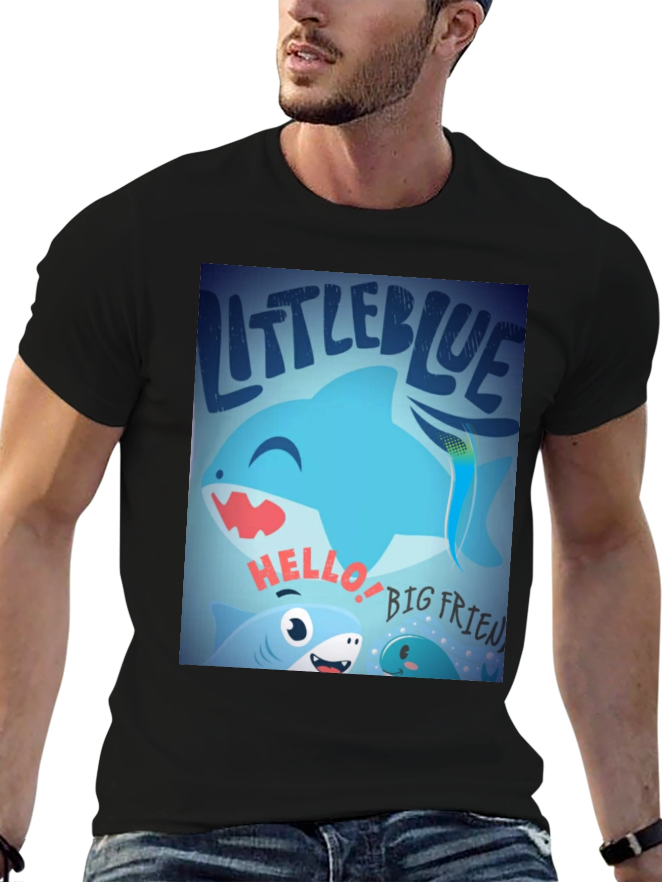 Little Blue Shark Graphic Tee - Fun Casual Style