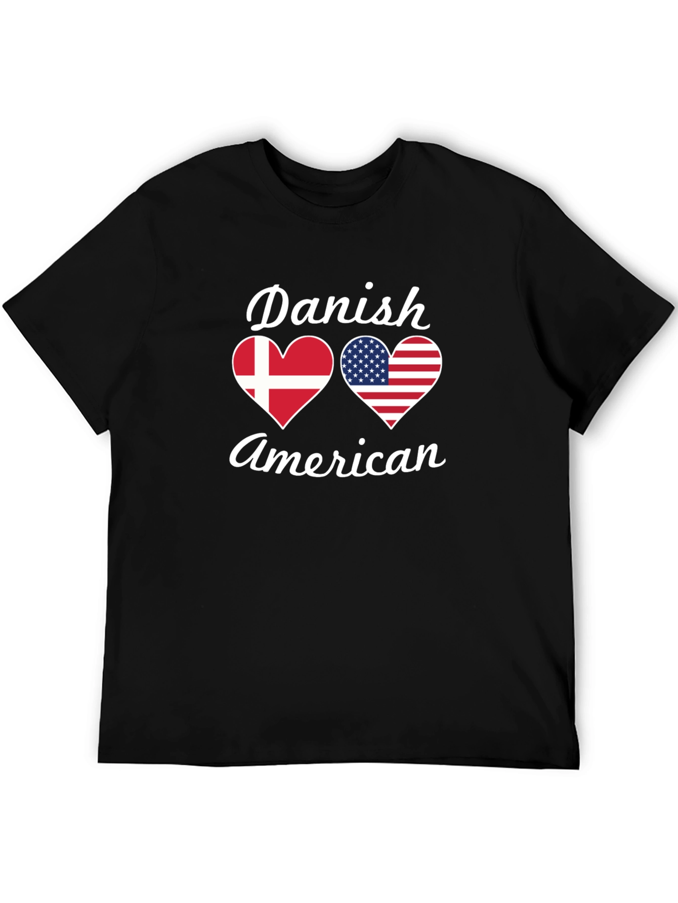 Danish American Flag Heart T-Shirt
