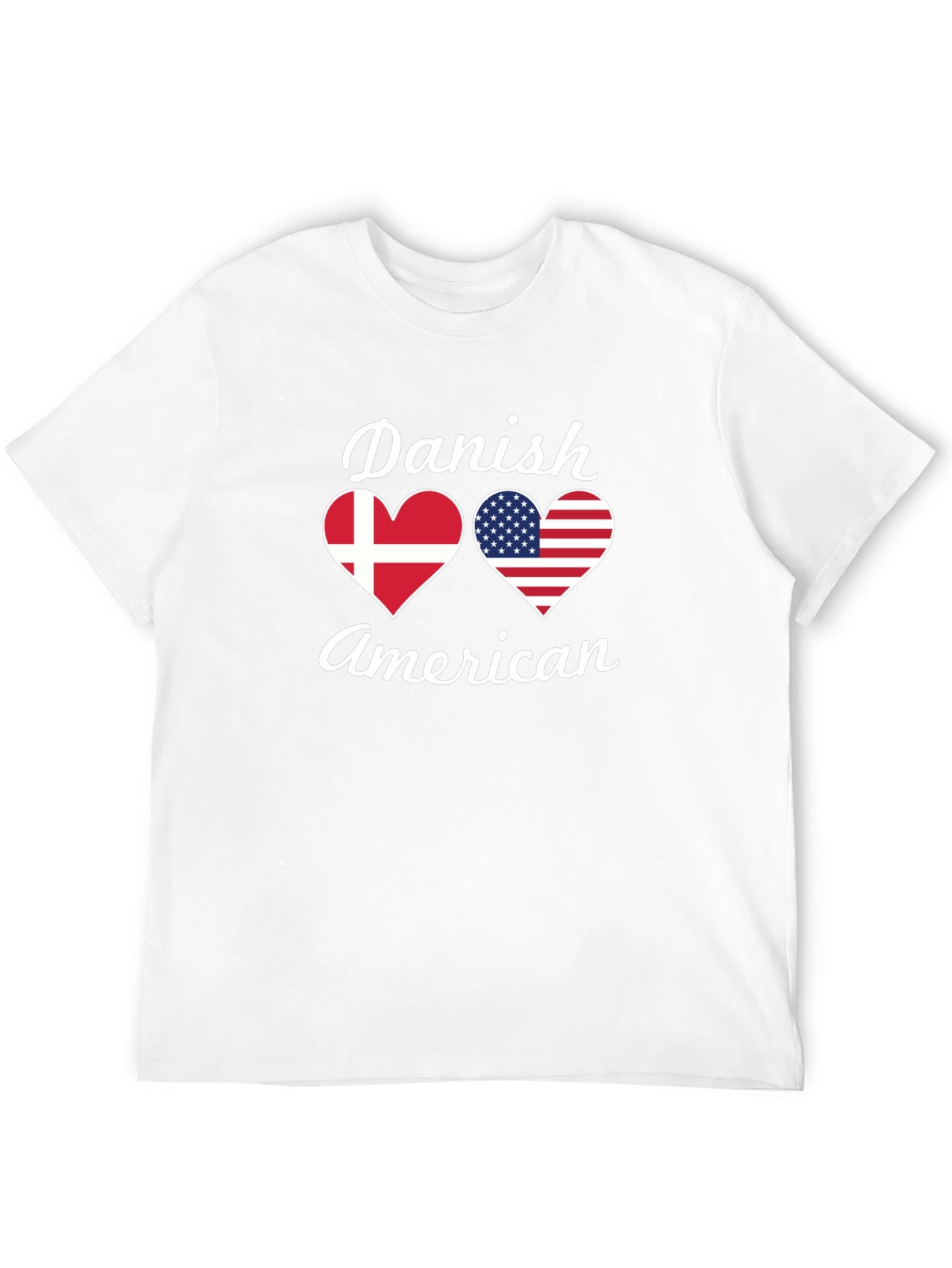 Danish American Flag Heart T-Shirt