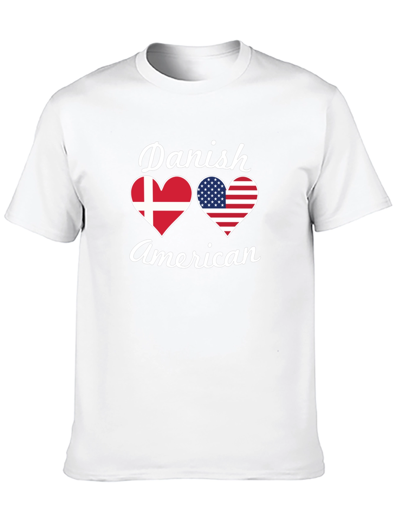 Danish American Flag Heart T-Shirt