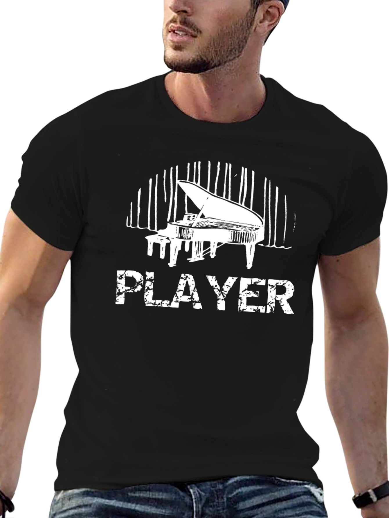 Piano Player Black T-Shirt