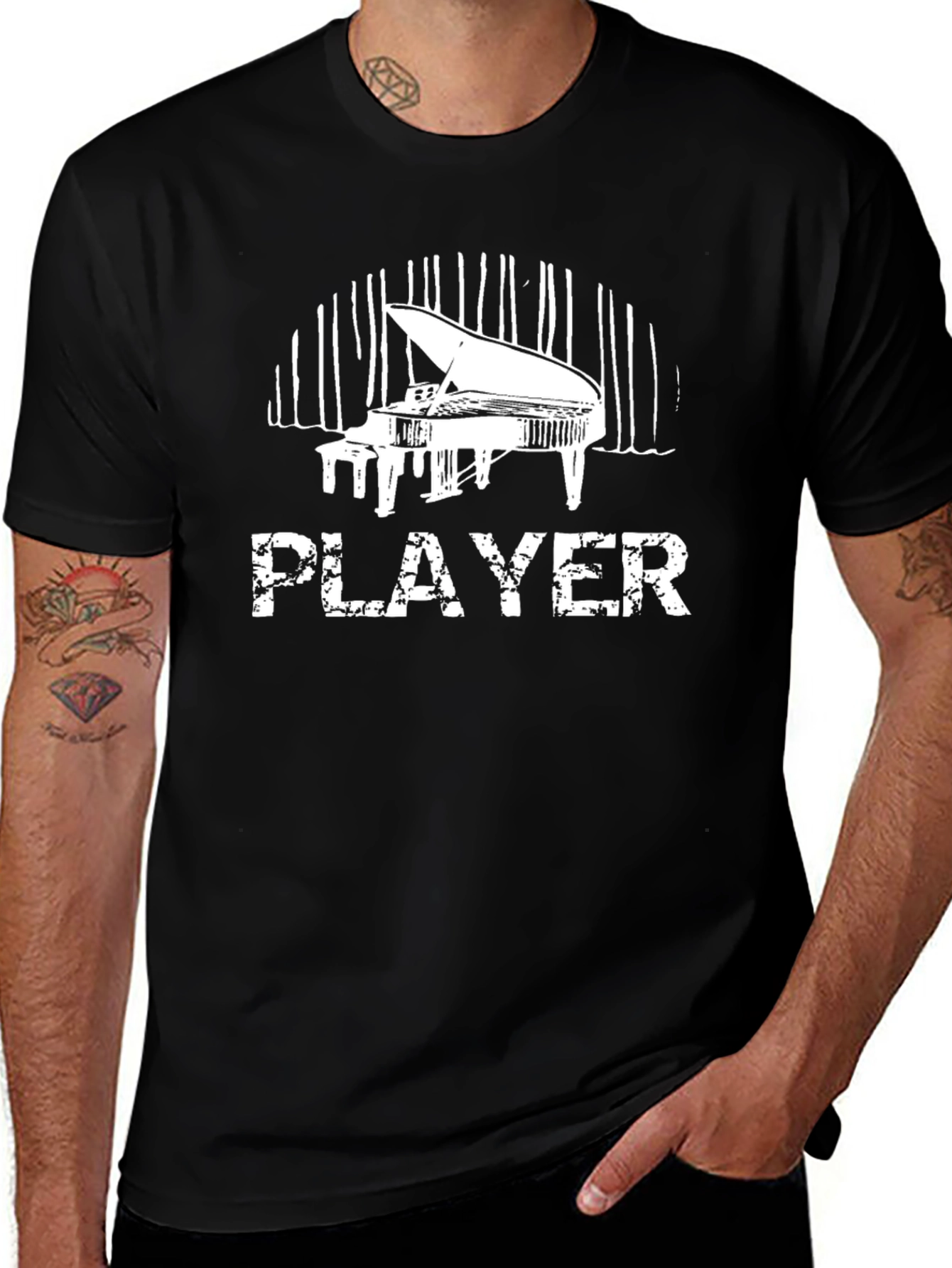 Piano Player Black T-Shirt