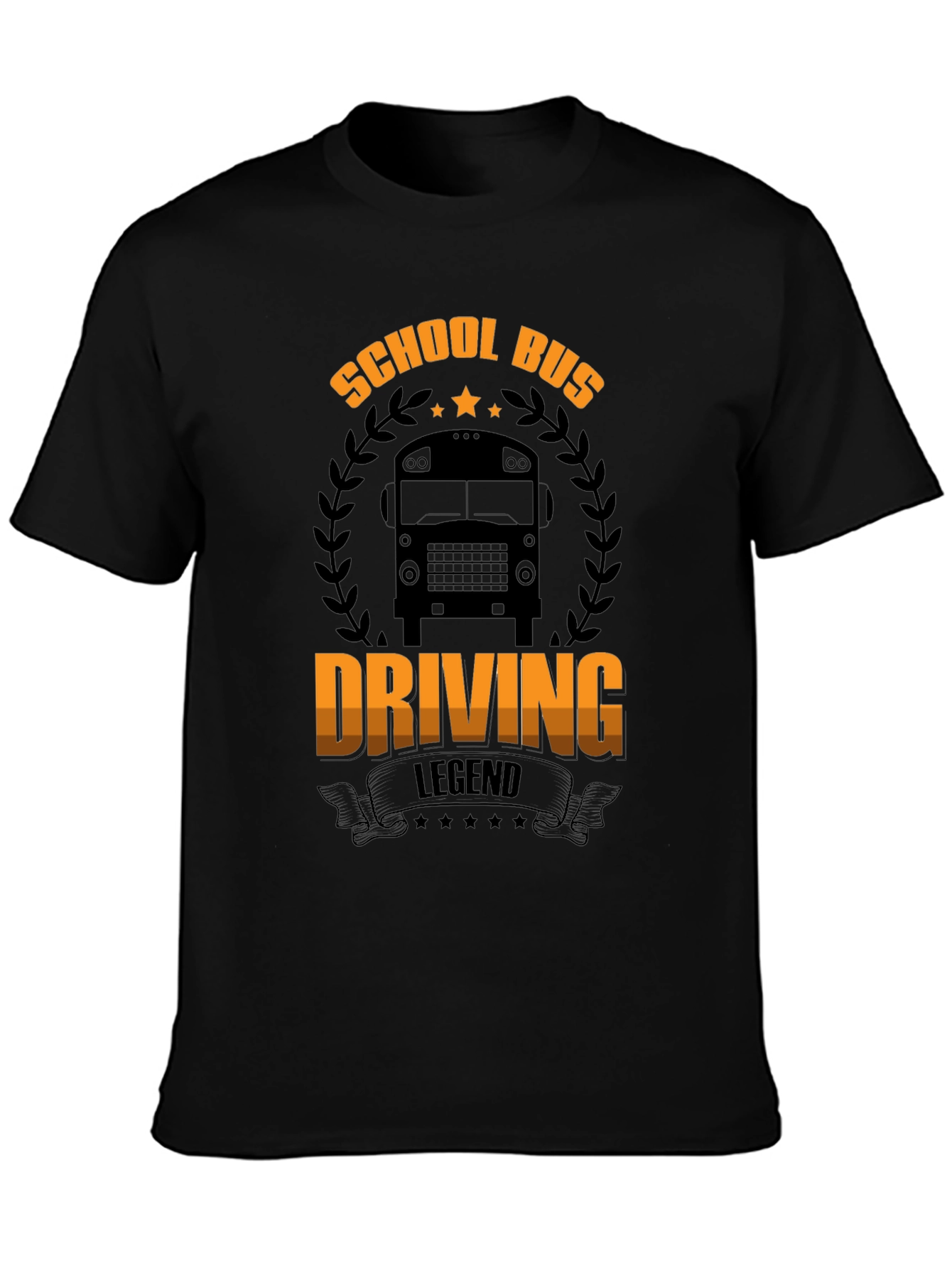 School Bus Driving Legend Black T-Shirt