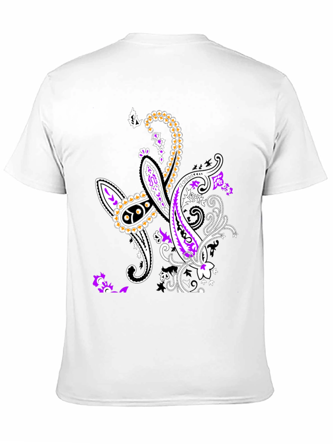 Paisley Patterned Black T-Shirt