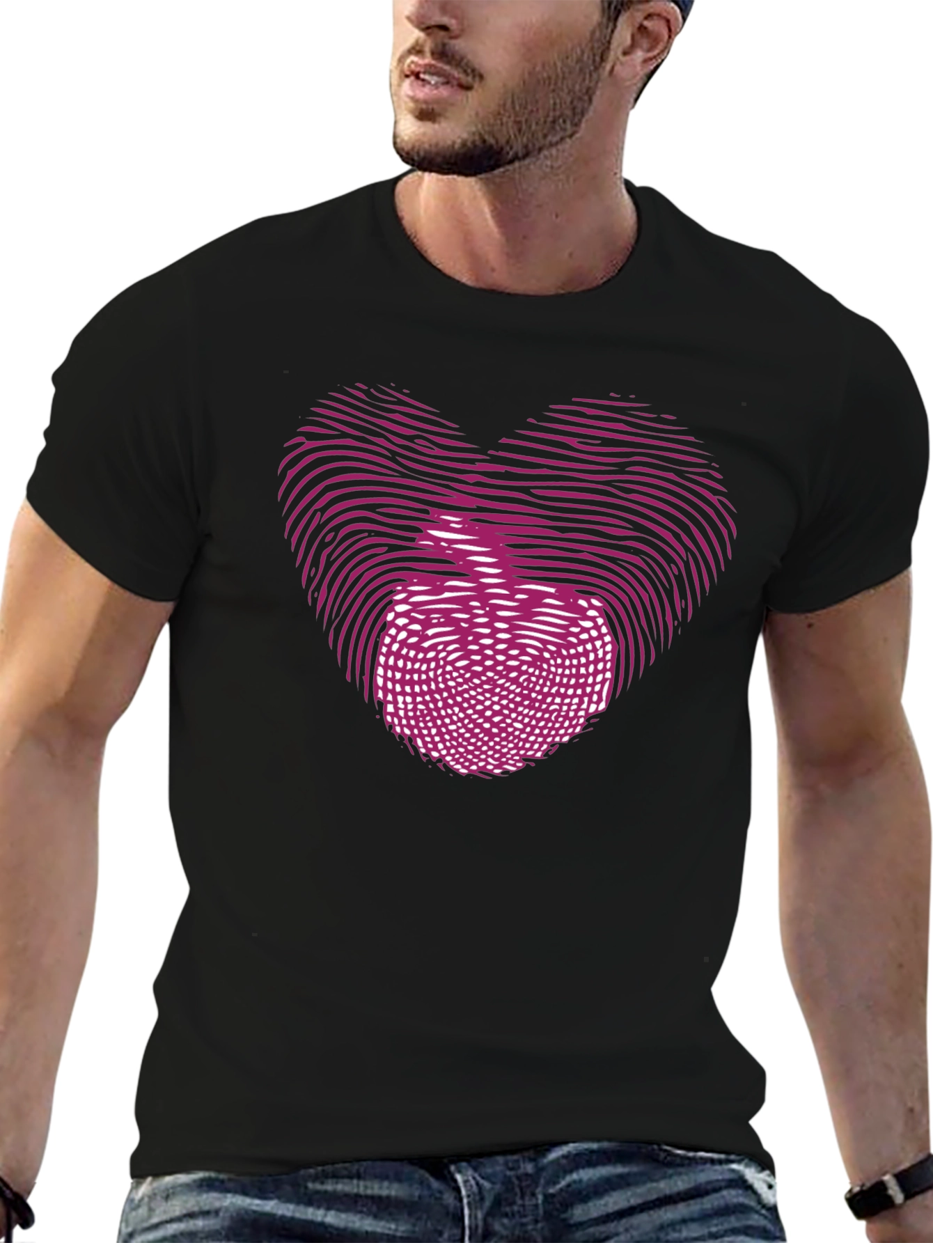 Heart Apple Fingerprint Graphic T-Shirt