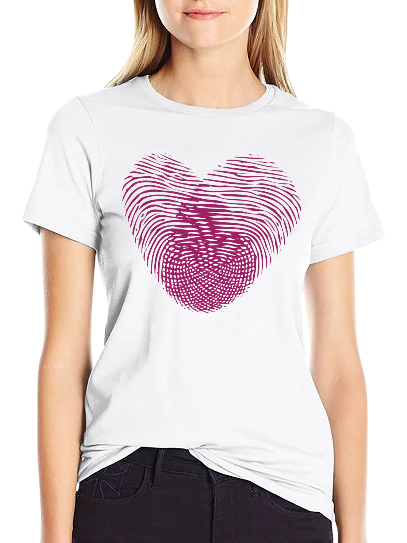 Heart Apple Fingerprint Graphic T-Shirt