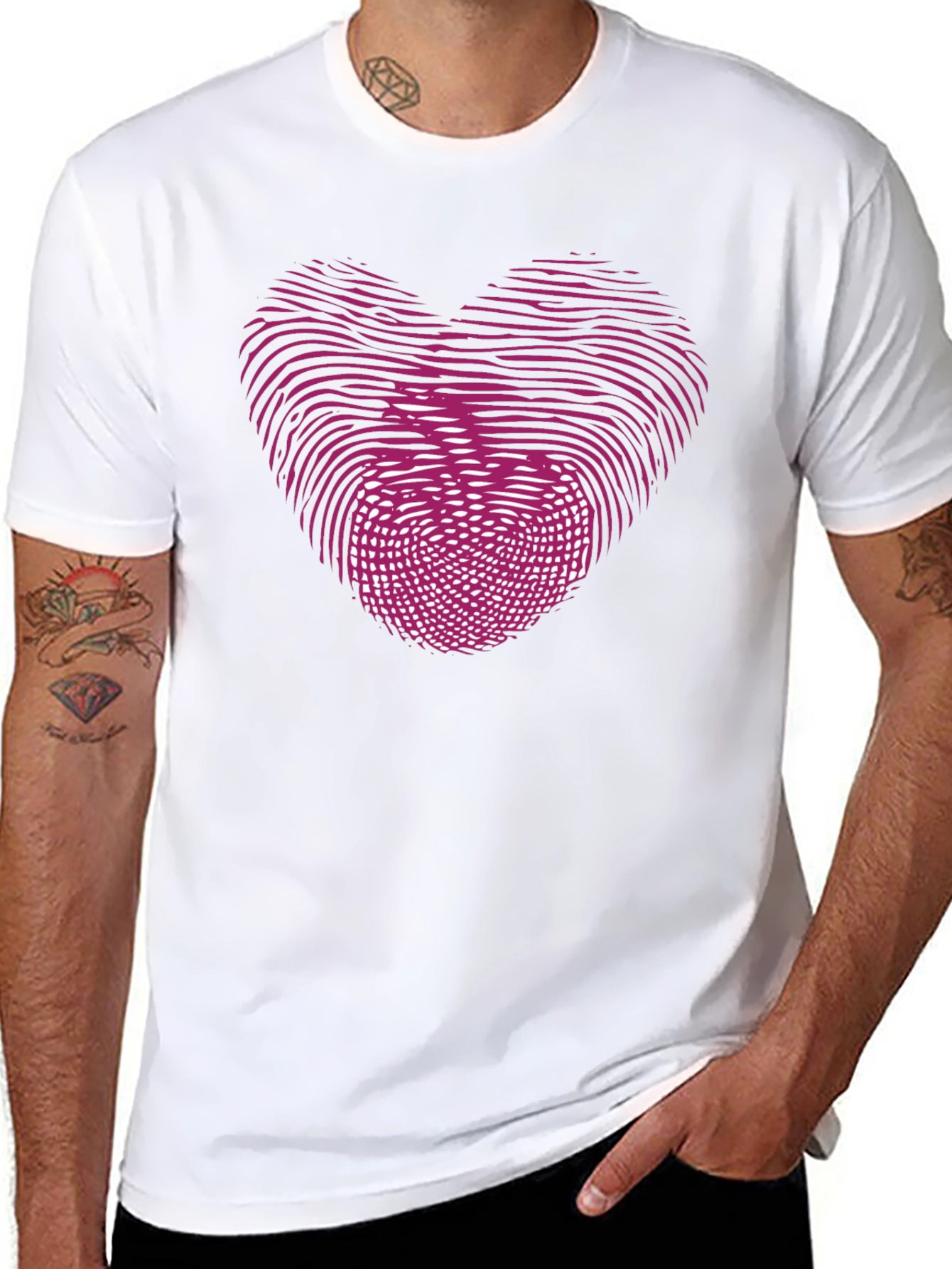 Heart Apple Fingerprint Graphic T-Shirt