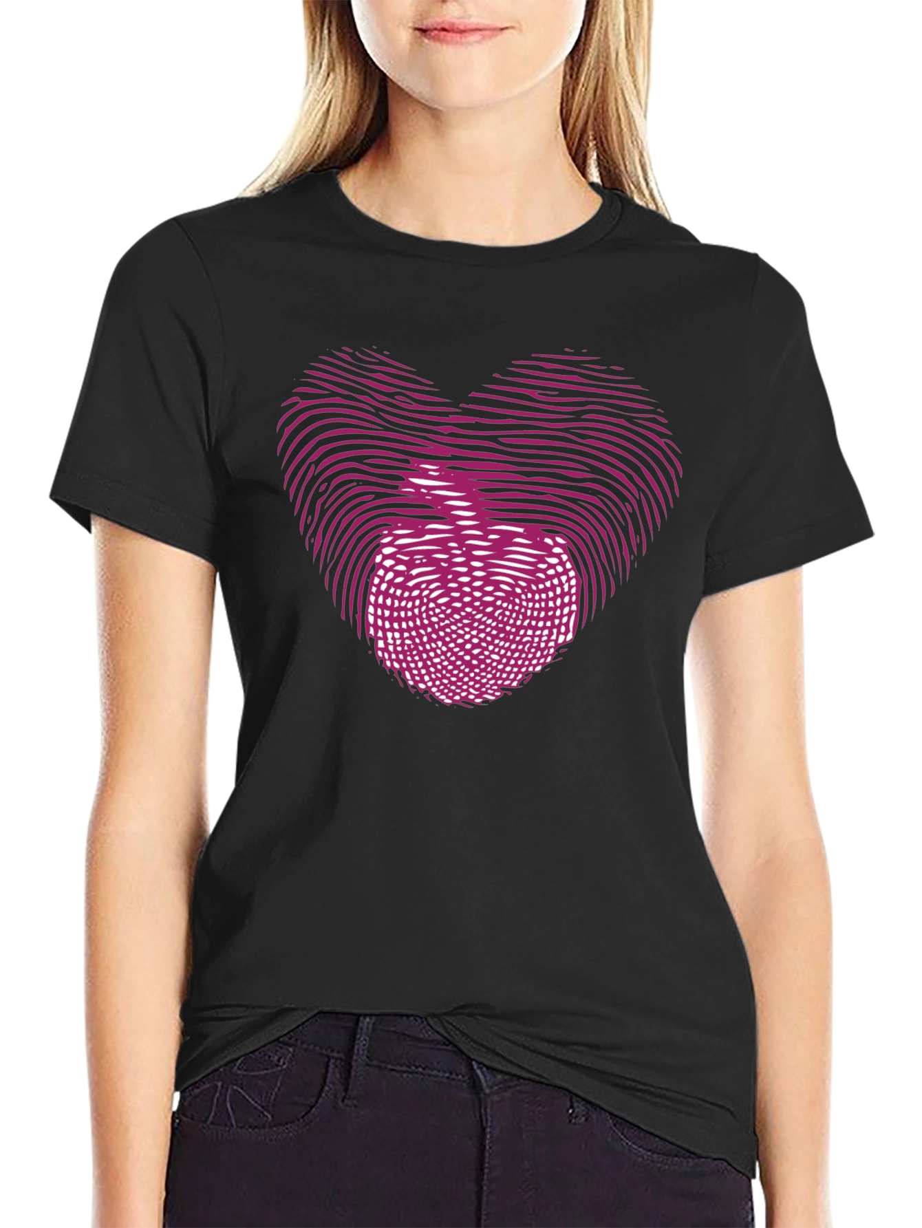 Heart Apple Fingerprint Graphic T-Shirt