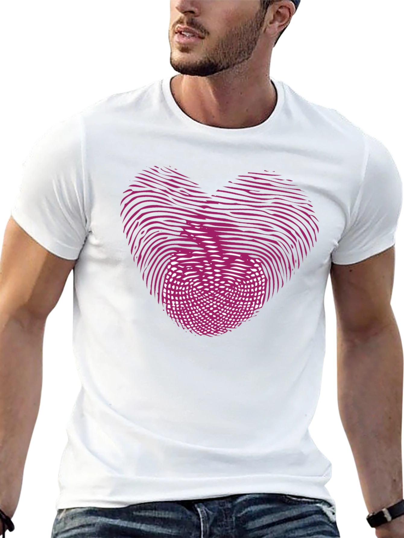 Heart Apple Fingerprint Graphic T-Shirt