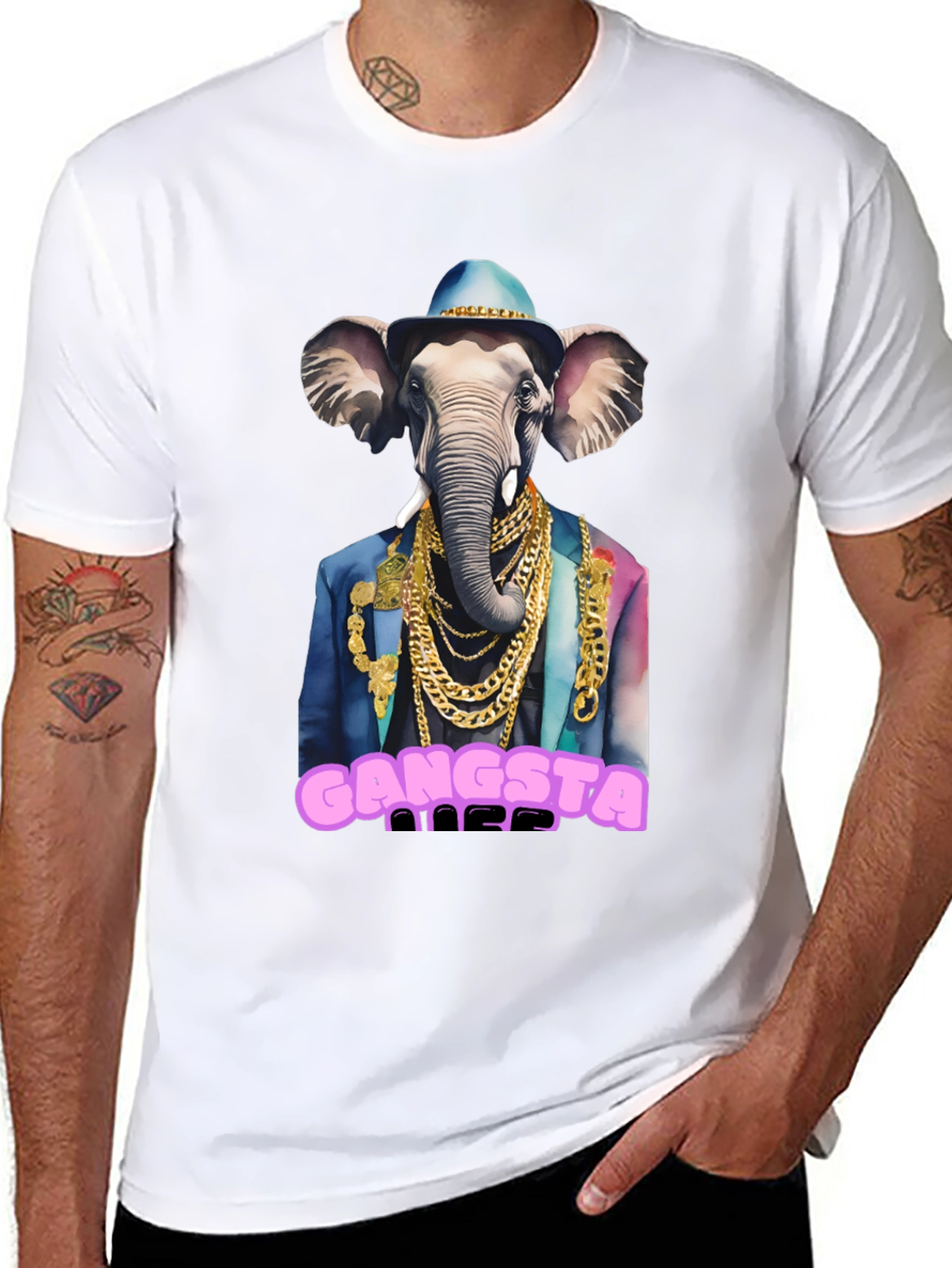 Gangsta Elephant Graphic Tee
