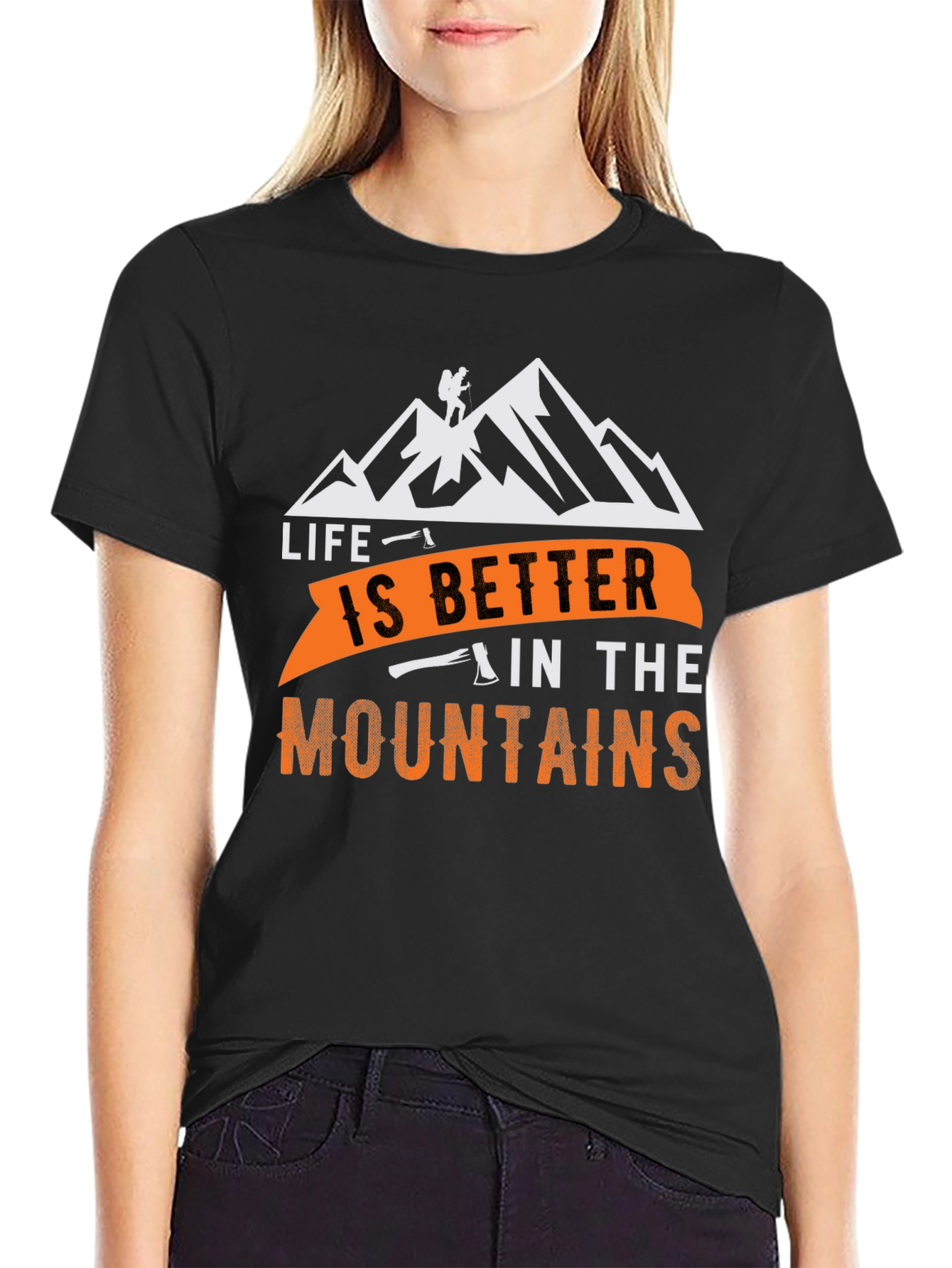 Life is Better in the Mountains Black T-Shirt