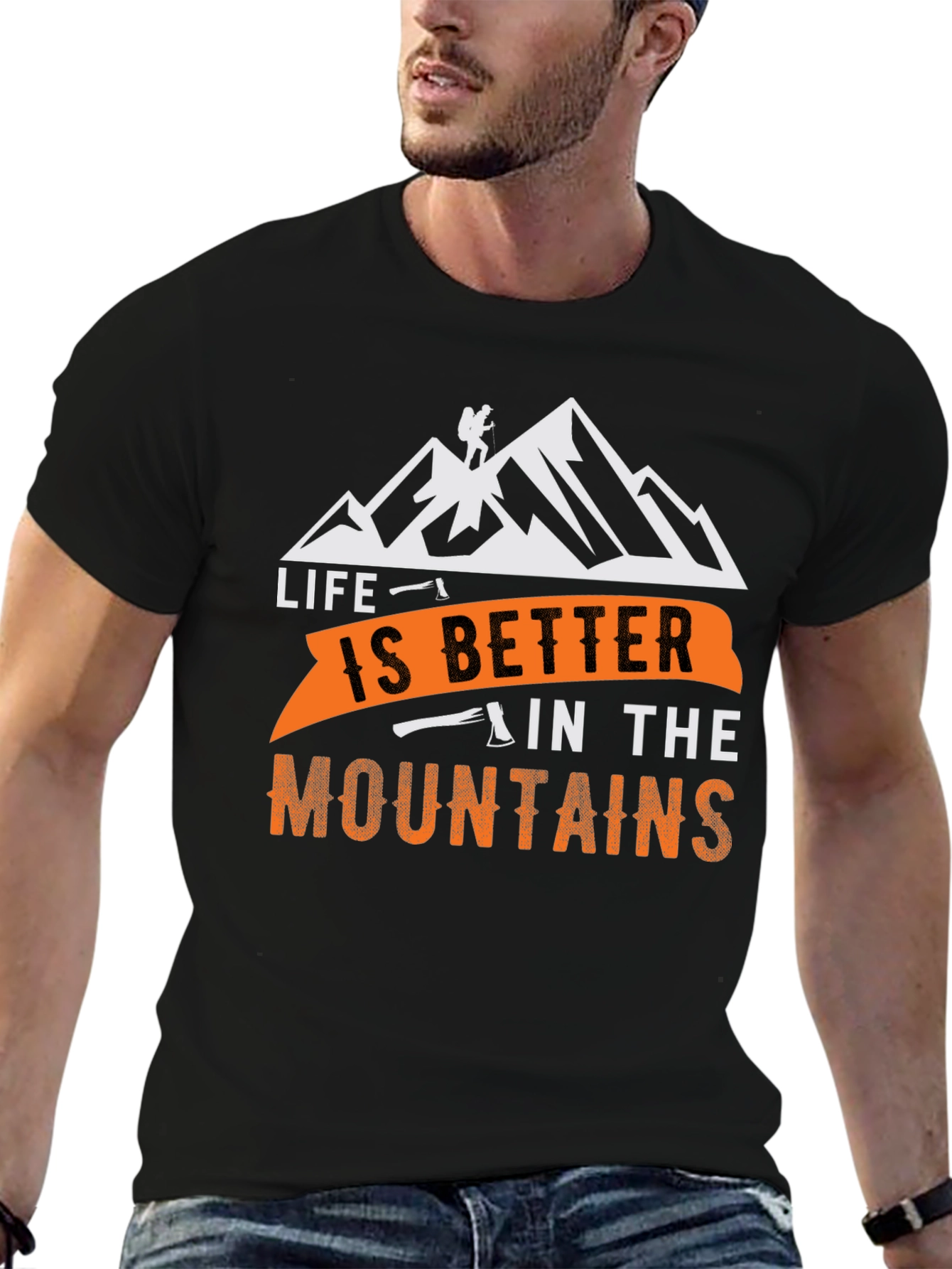 Life is Better in the Mountains Black T-Shirt